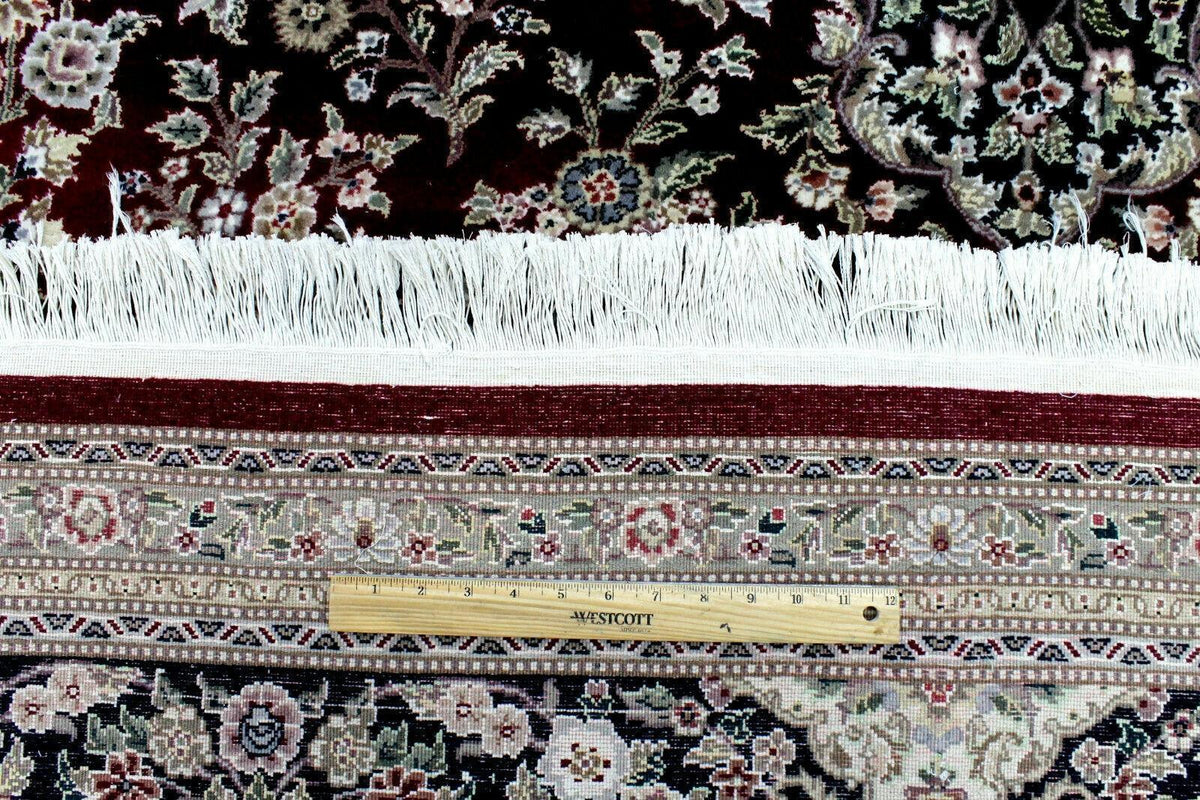 Pakistani Chobi Rug 9x12, Red, Ivory & Navy, Hand-Knotted Wool, view 14
