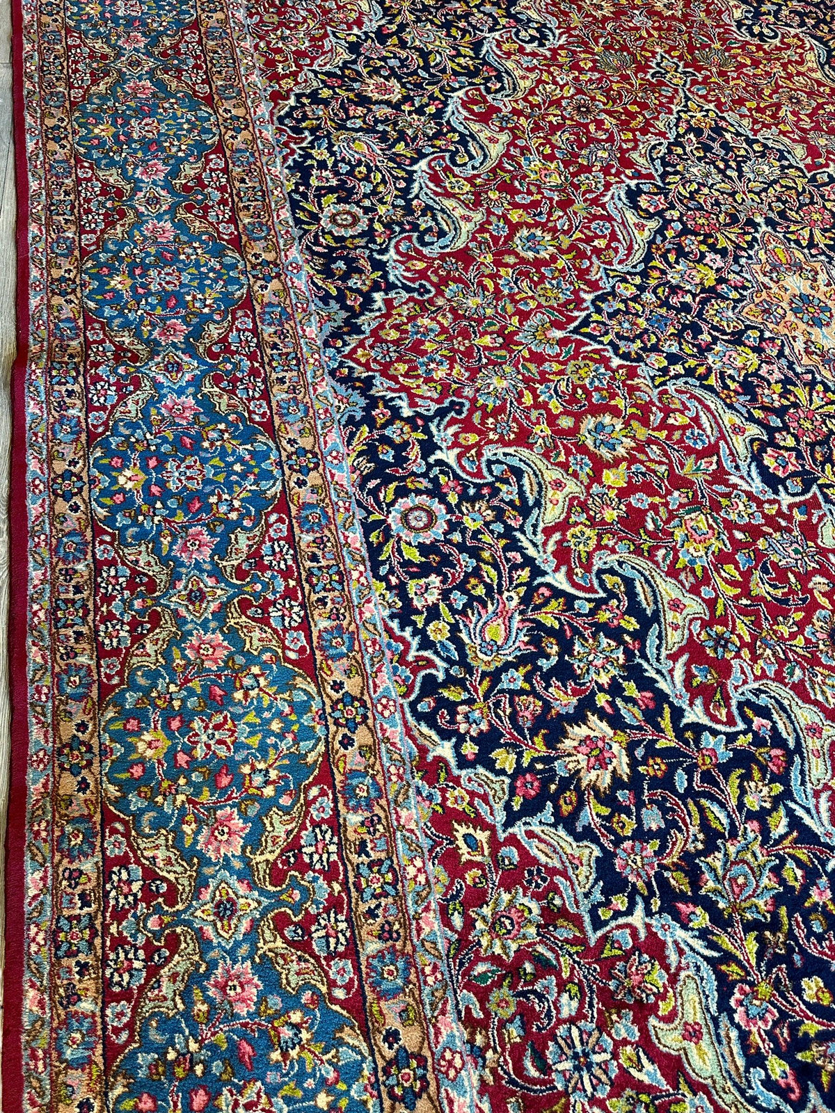Vintage Persian Medallion Rug 9'10" x 13'1", Hand-Knotted Wool, 1950s, view 19