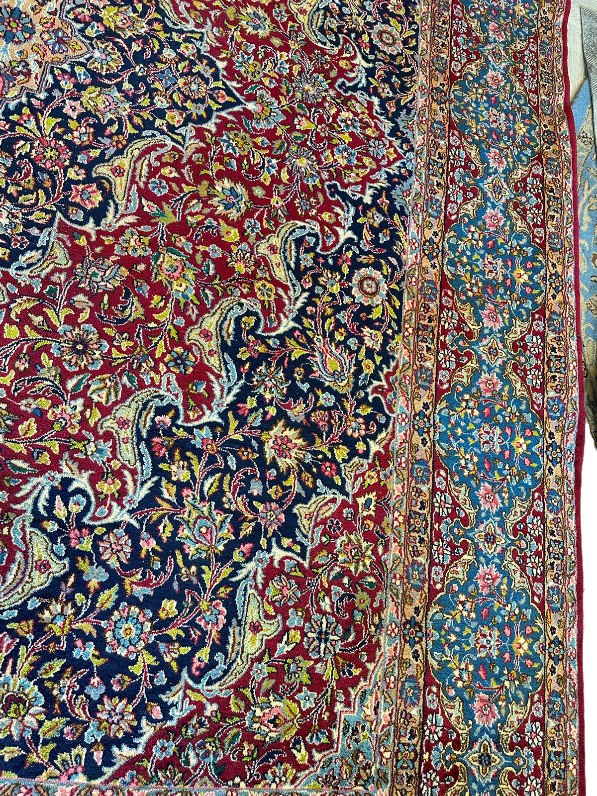 Vintage Persian Medallion Rug 9'10" x 13'1", Hand-Knotted Wool, 1950s, view 20