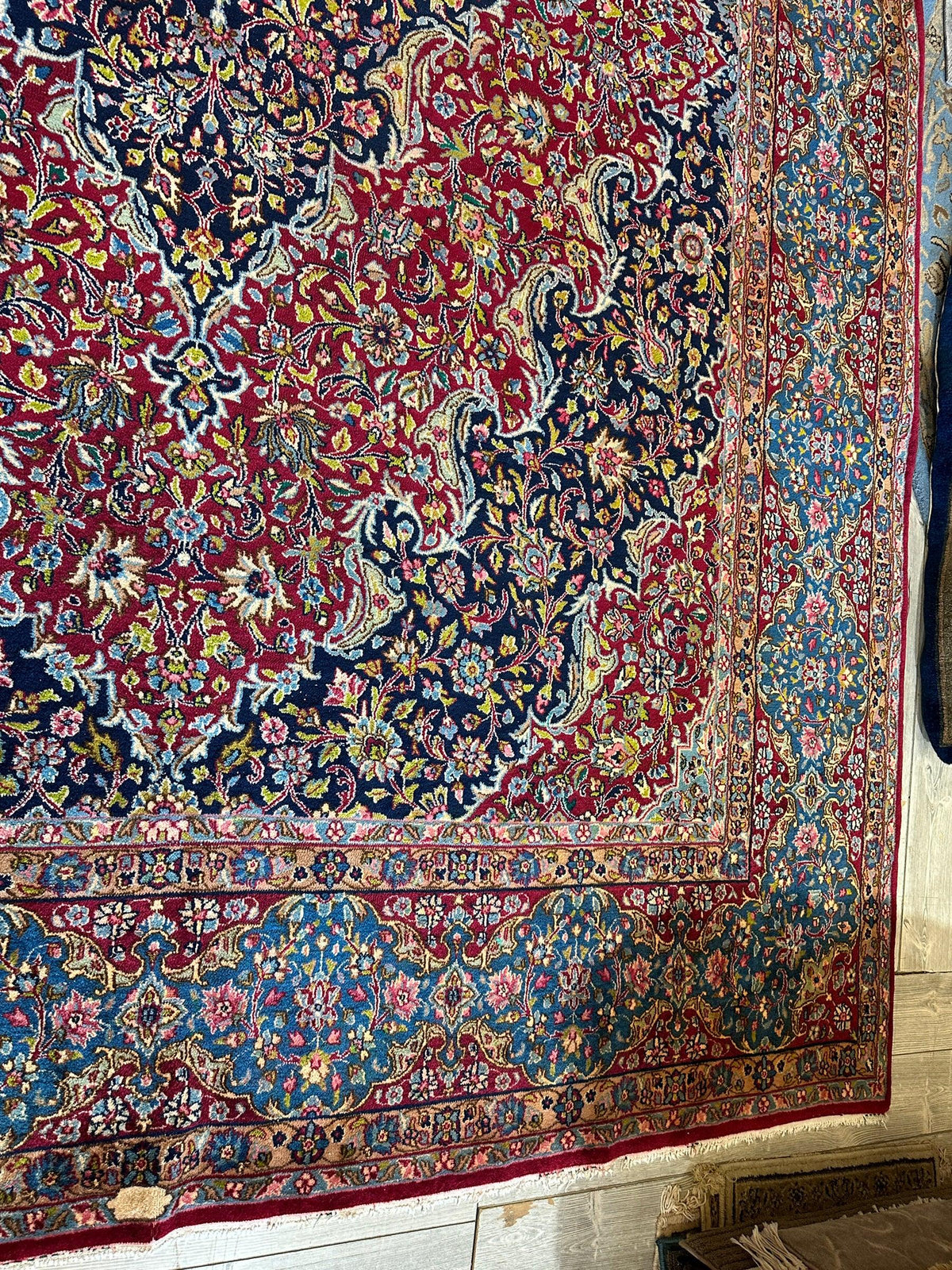 Vintage Persian Medallion Rug 9'10" x 13'1", Hand-Knotted Wool, 1950s, view 21