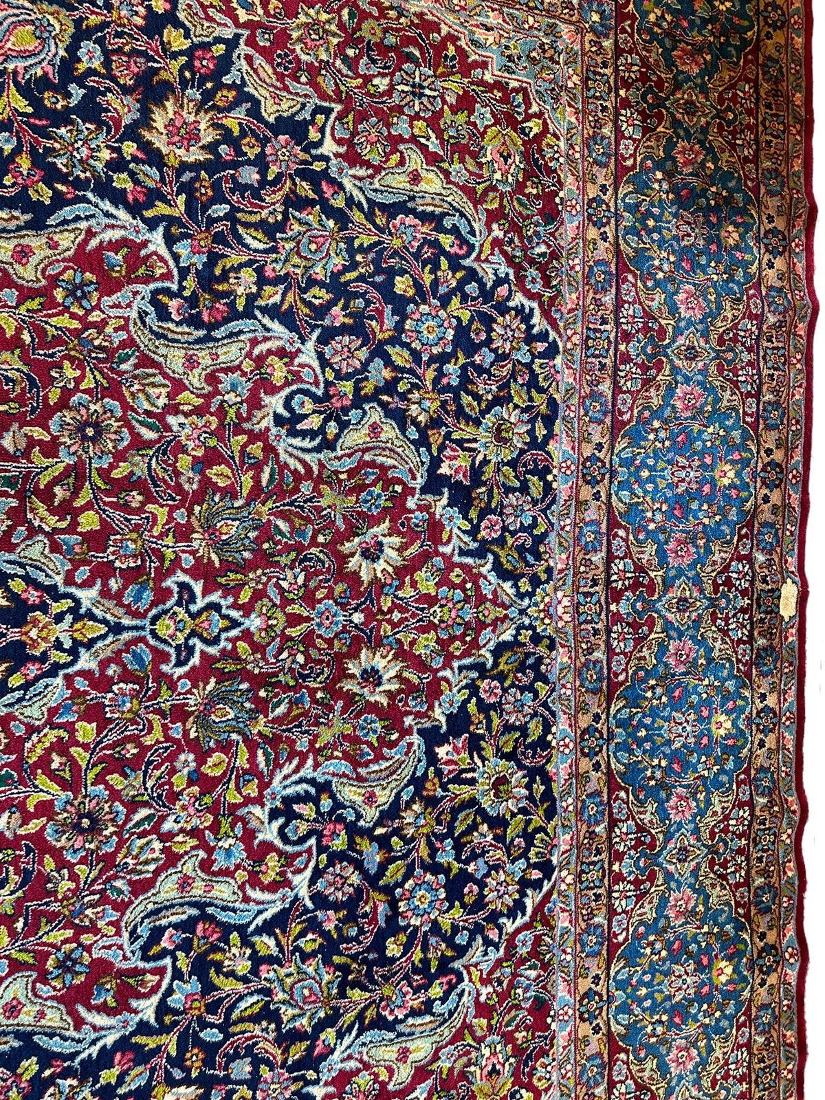 Vintage Persian Medallion Rug 9'10" x 13'1", Hand-Knotted Wool, 1950s, view 22
