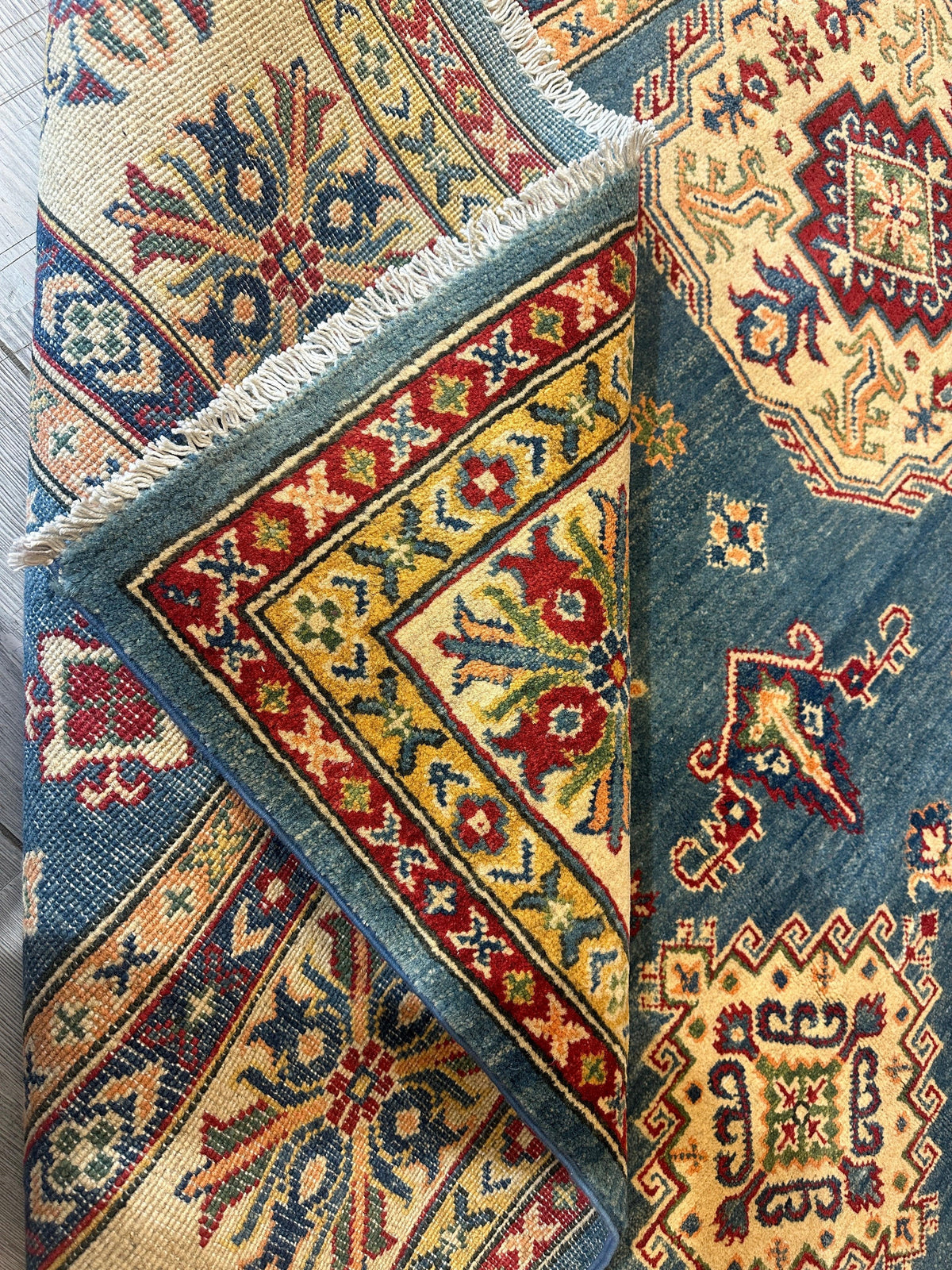 Afghan Super Kazak Rug 8'4" x 10'5", Hand-Knotted Wool, Red, view 12