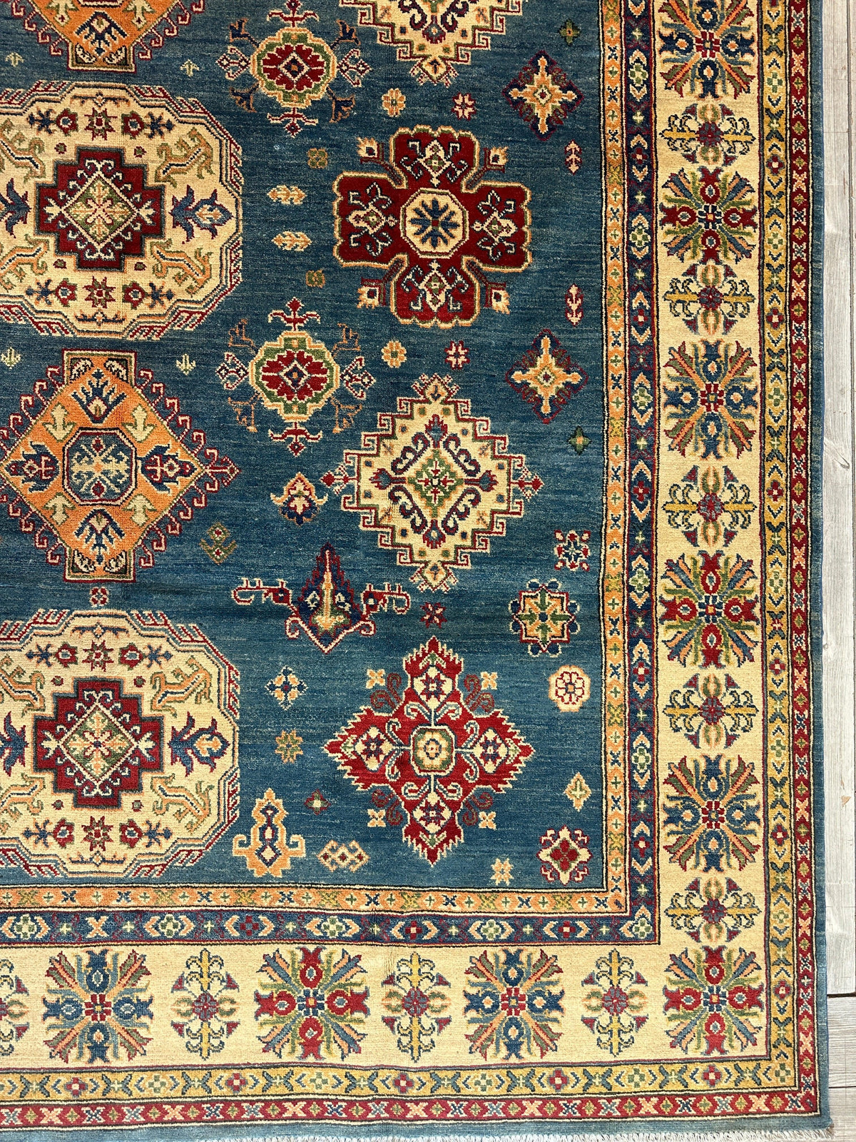 Afghan Super Kazak Rug 8'4" x 10'5", Hand-Knotted Wool, Red, view 5