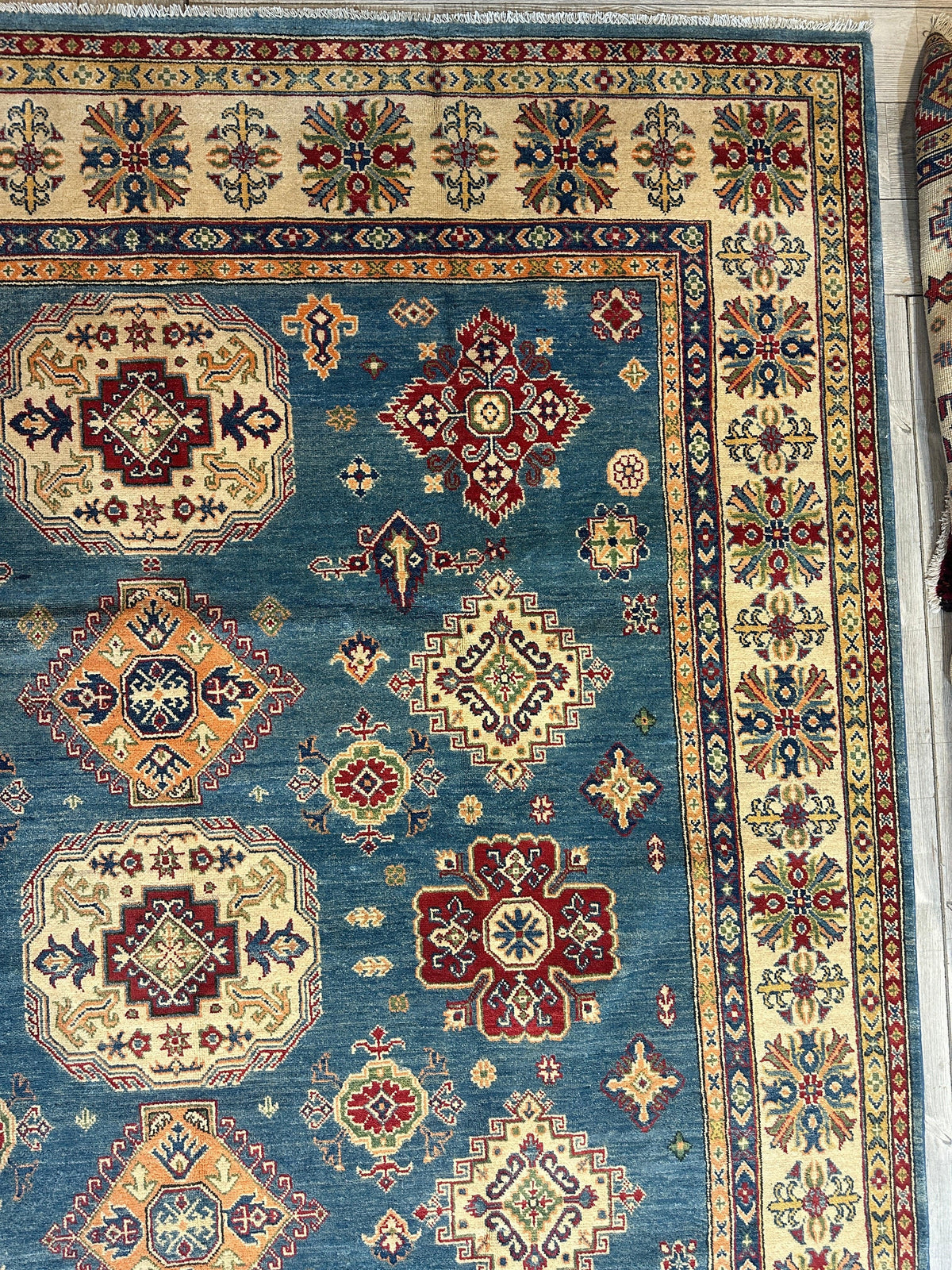 Afghan Super Kazak Rug 8'4" x 10'5", Hand-Knotted Wool, Red, view 6