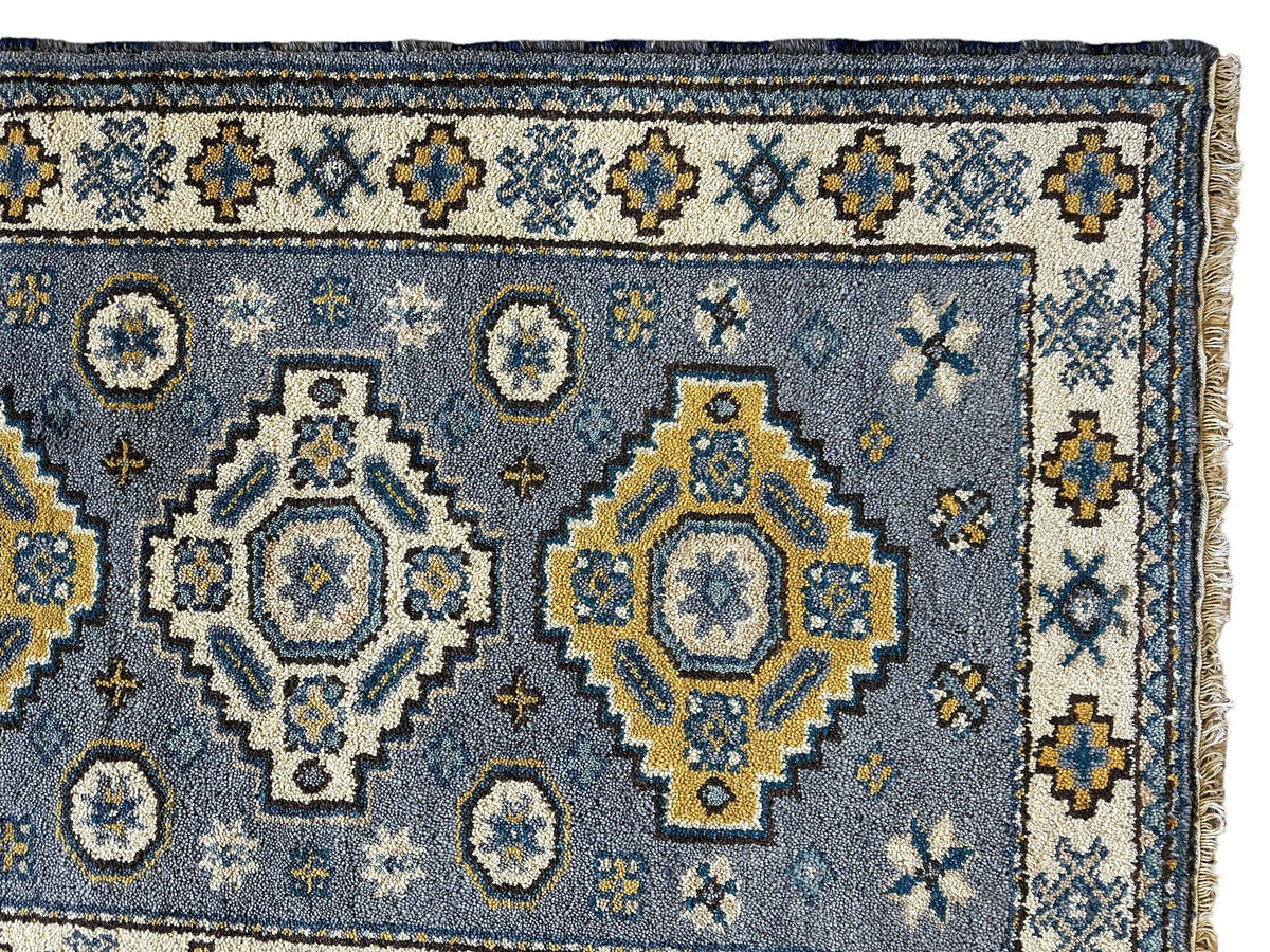 Indian Oushak Rug 3'1" x 5'1", Hand-Knotted Wool, Ivory & Beige, view 3