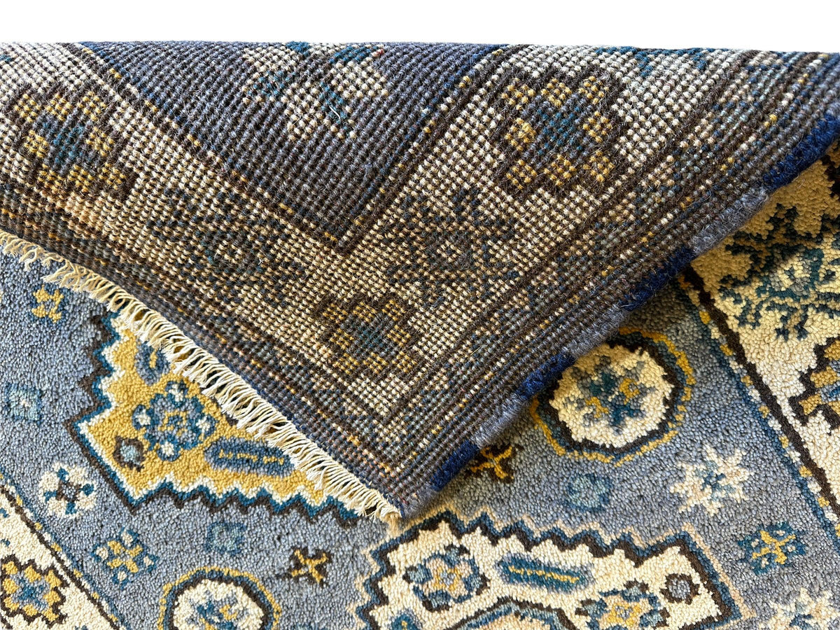 Indian Oushak Rug 3'1" x 5'1", Hand-Knotted Wool, Ivory & Beige, view 6