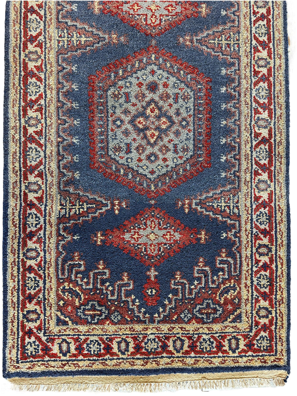 Indian Oushak Rug 3' x 5'2", Hand-Knotted Wool, Ivory & Beige, view 2