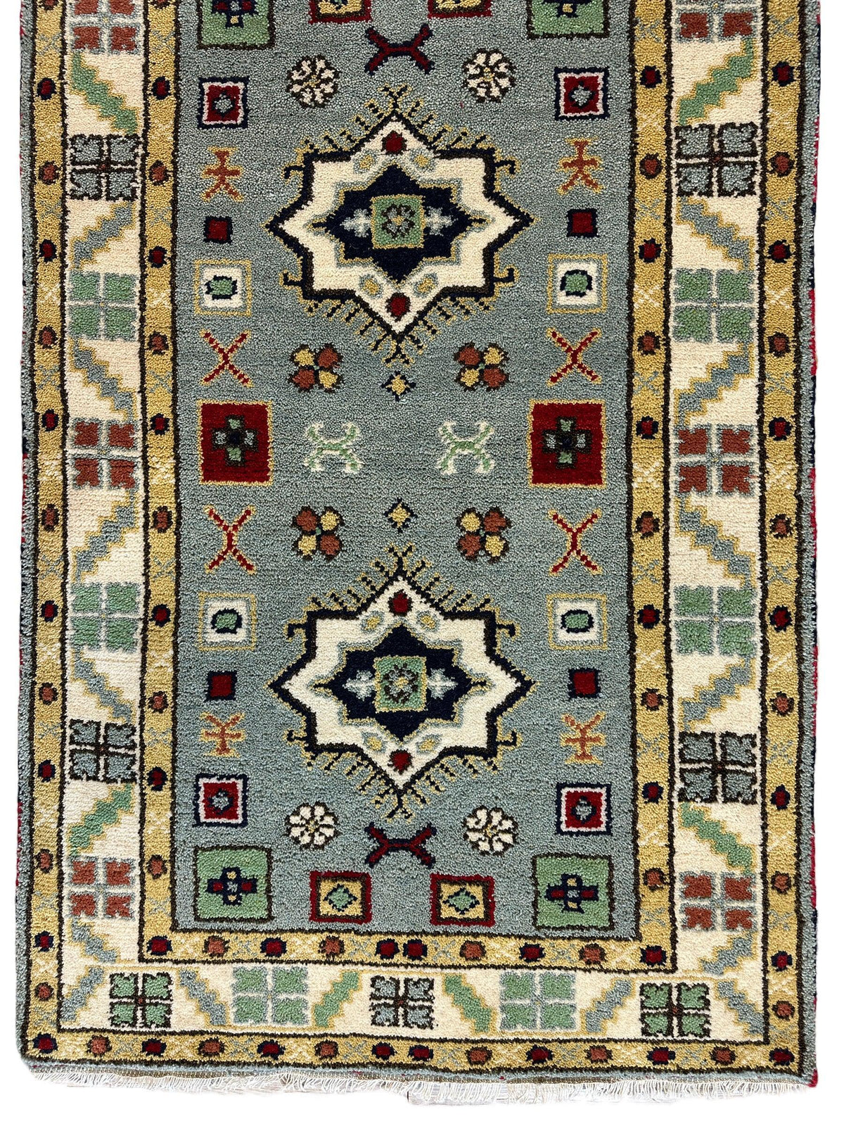 Indian Oushak Rug 3'2" x 5'2", Hand-Knotted Wool, Ivory & Beige, view 3