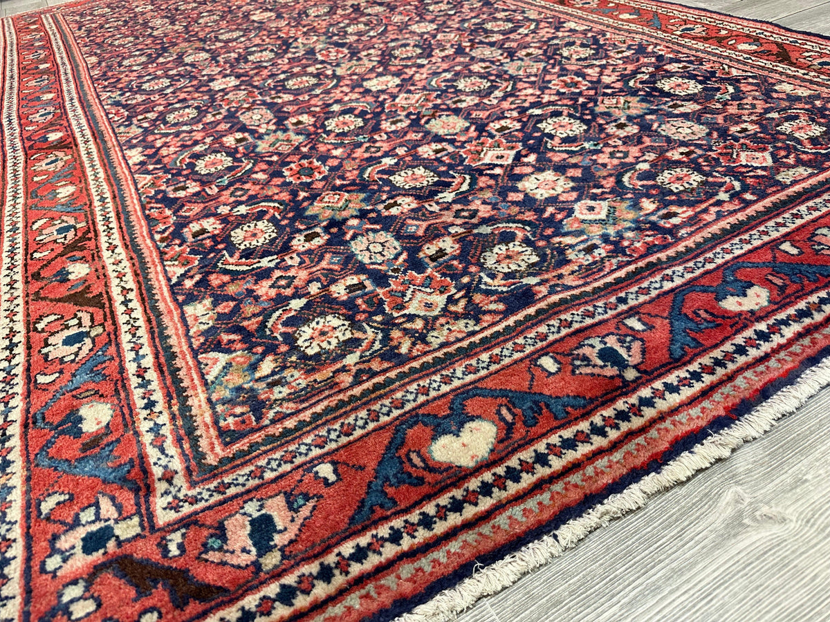 Vintage Persian Mahal Rug 5'6" x 10'3", Hand-Knotted Wool, 1960s, view 11