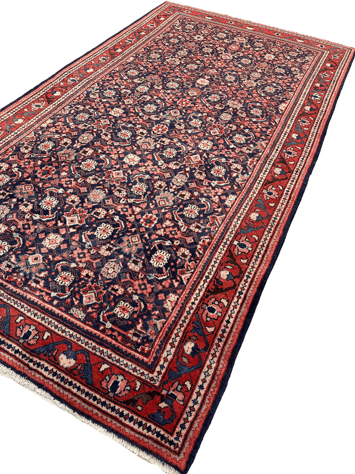 Vintage Persian Mahal Rug 5'6" x 10'3", Hand-Knotted Wool, 1960s, view 15