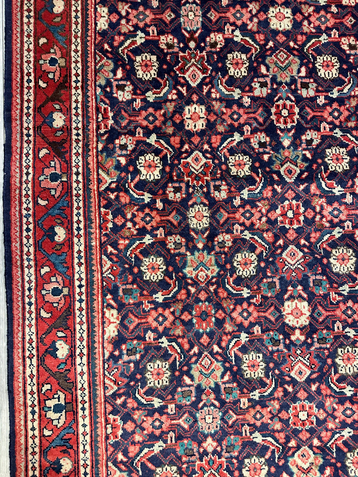 Vintage Persian Mahal Rug 5'6" x 10'3", Hand-Knotted Wool, 1960s, view 17