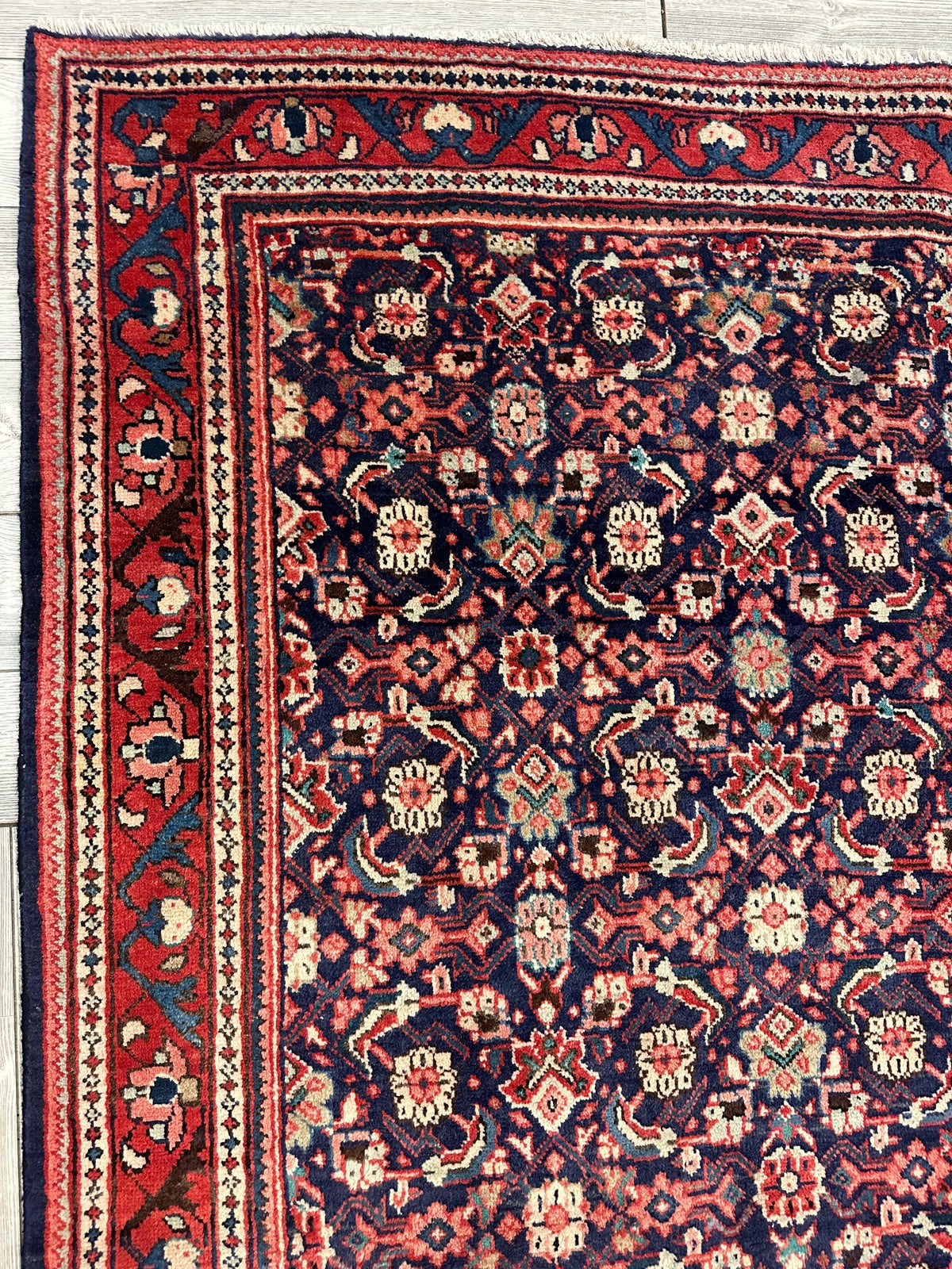 Vintage Persian Mahal Rug 5'6" x 10'3", Hand-Knotted Wool, 1960s, view 18