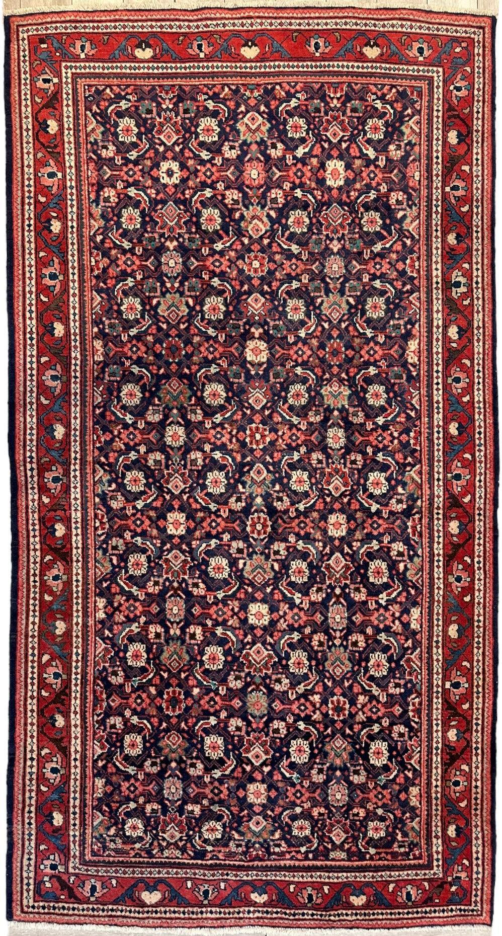 Vintage Persian Mahal Rug 5'6" x 10'3", Hand-Knotted Wool, 1960s, view 2