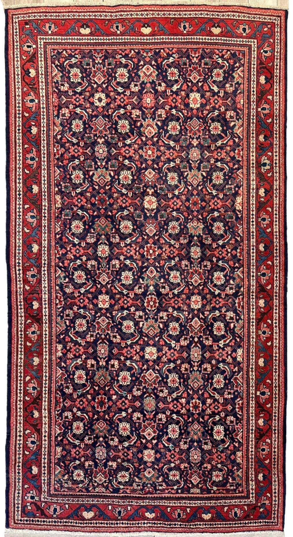 Vintage Persian Mahal Rug 5'6" x 10'3", Hand-Knotted Wool, 1960s, view 3