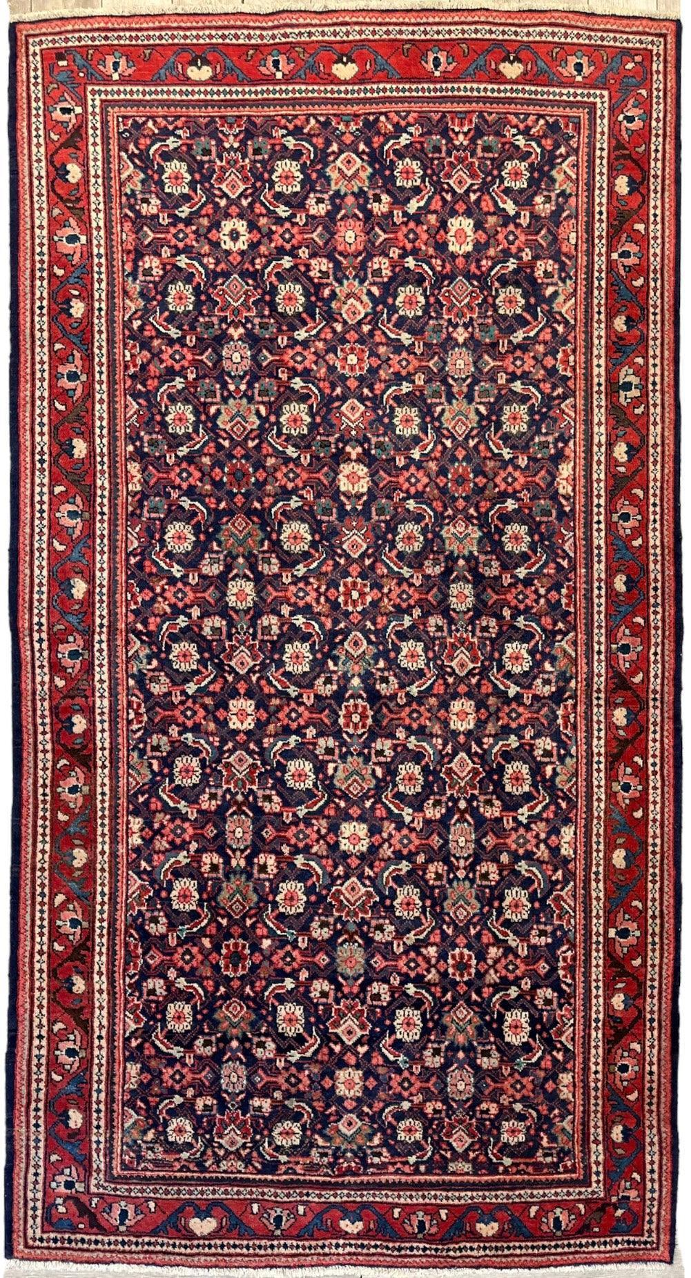 Vintage Persian Mahal Rug 5'6" x 10'3", Hand-Knotted Wool, 1960s, view 7
