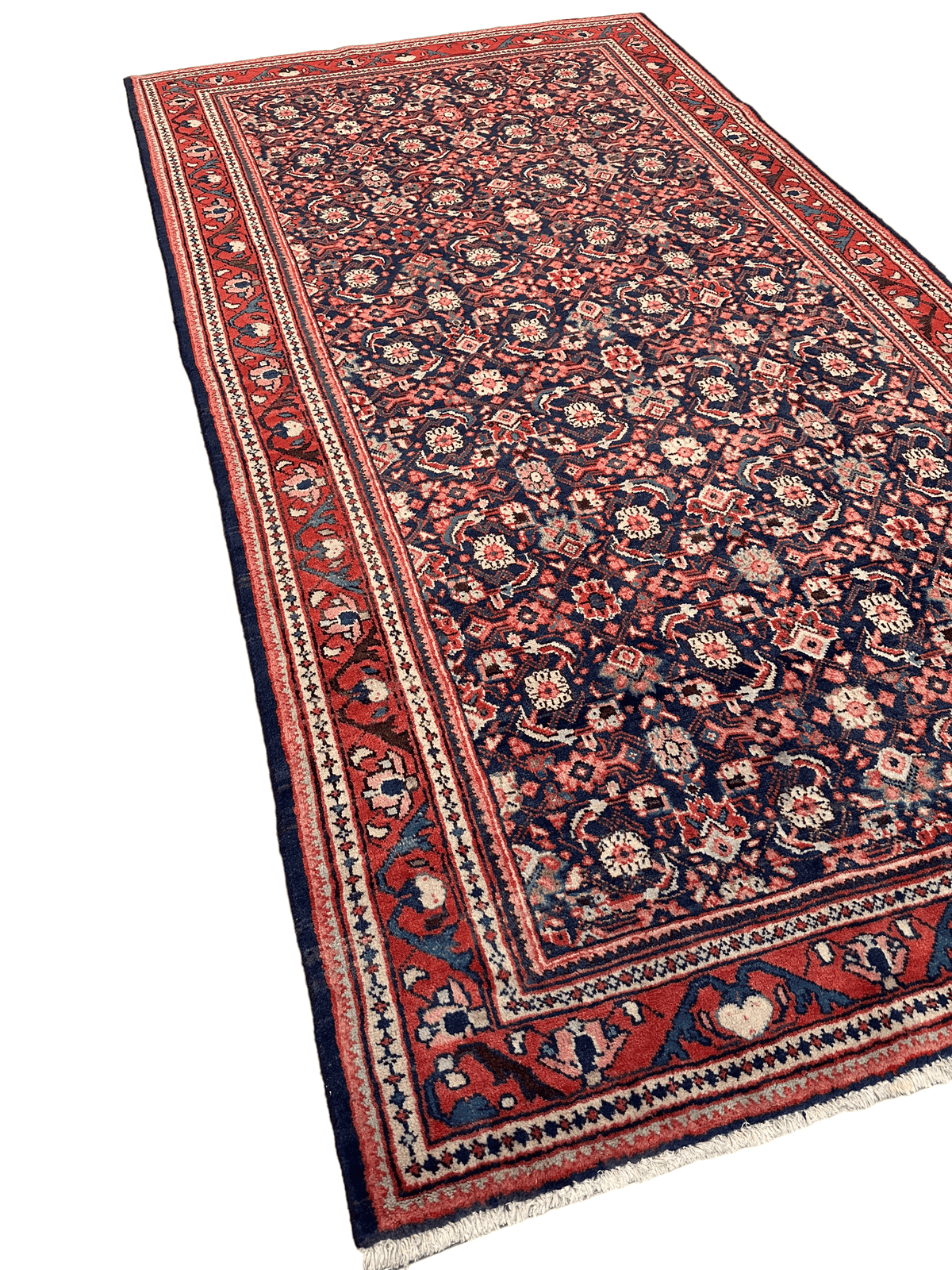 Vintage Persian Mahal Rug 5'6" x 10'3", Hand-Knotted Wool, 1960s, view 9