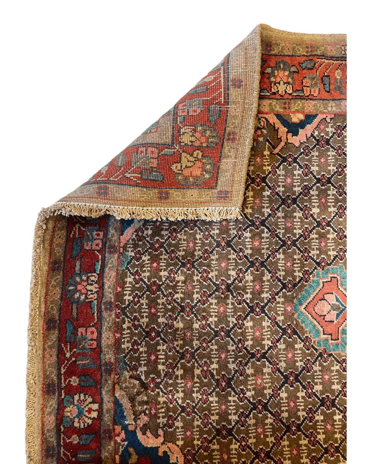 Vintage Persian Hamadan Rug 3'4" x 5'6", Hand-Knotted Wool, 1950s, view 2