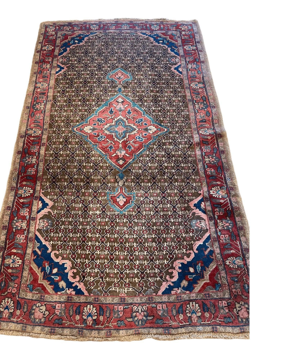Vintage Persian Hamadan Rug 3'4" x 5'6", Hand-Knotted Wool, 1950s, view 3