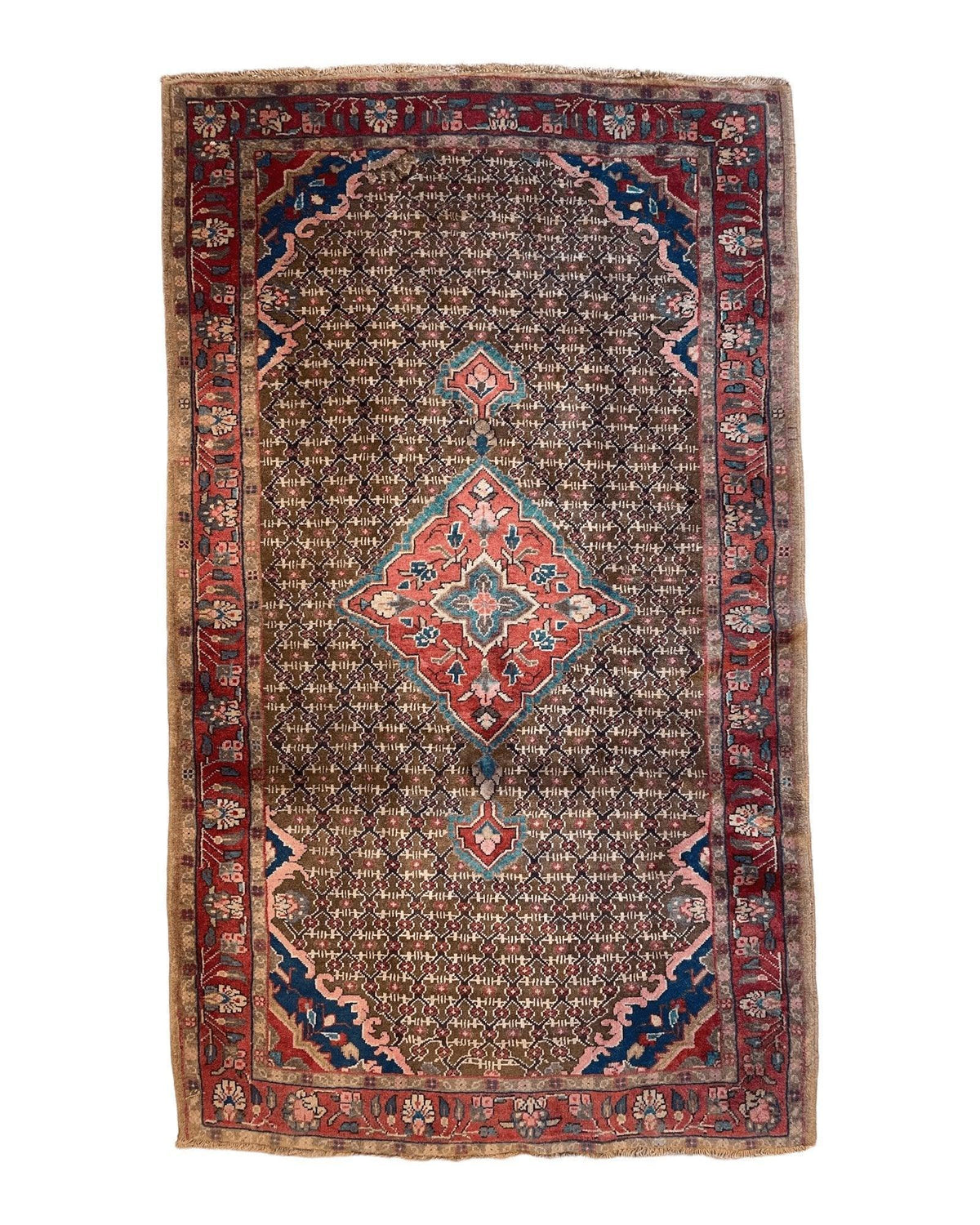 Vintage Persian Hamadan Rug 3'4" x 5'6", Hand-Knotted Wool, 1950s, view 5