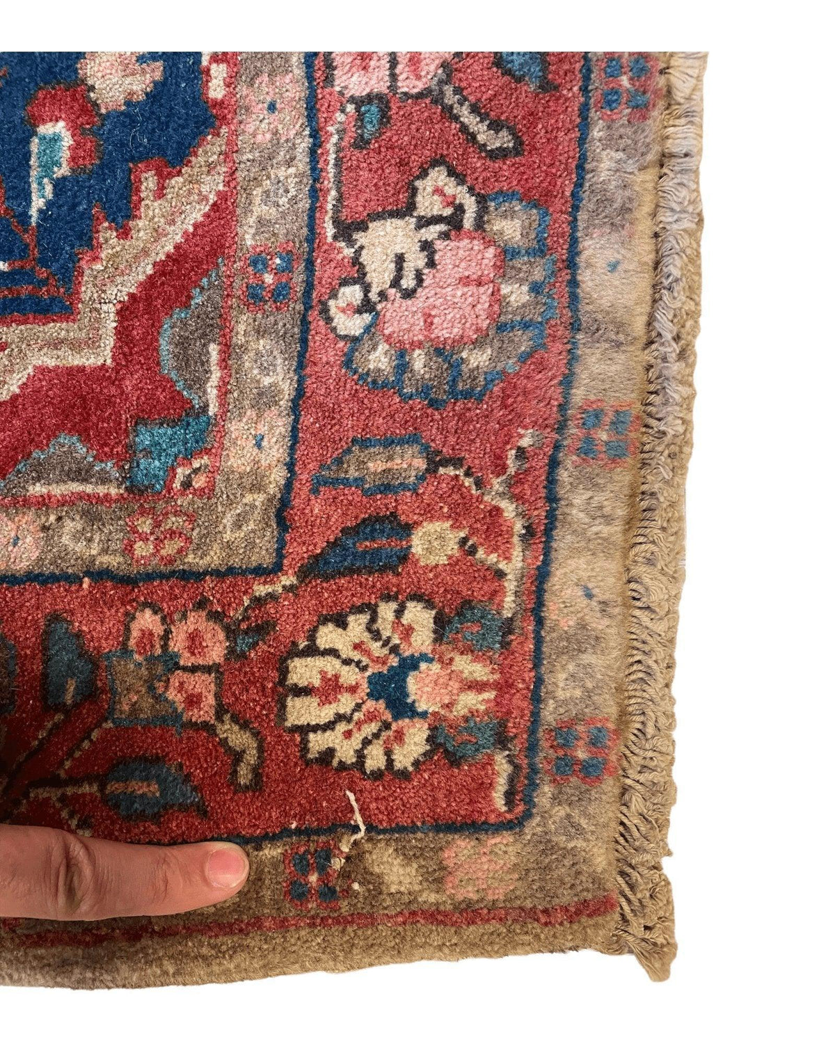 Vintage Persian Hamadan Rug 3'4" x 5'6", Hand-Knotted Wool, 1950s, view 6