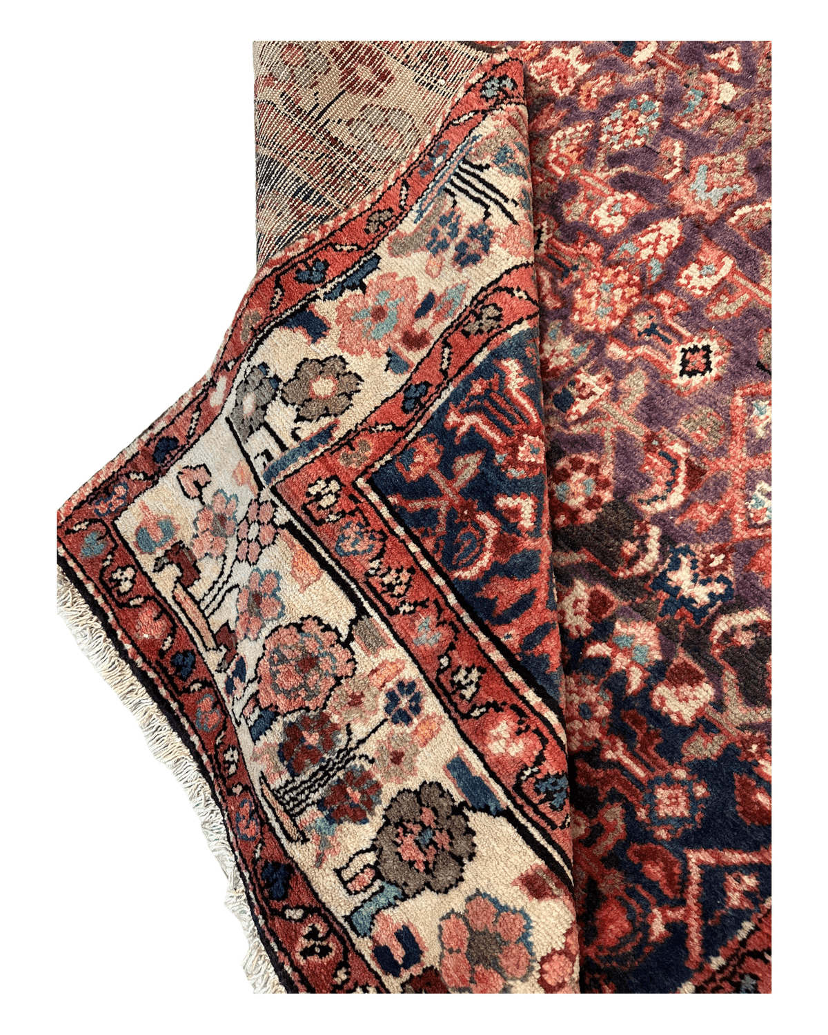 Vintage Persian Hamadan Rug 4'5" x 9'8", Hand-Knotted Wool, 1970s, view 3