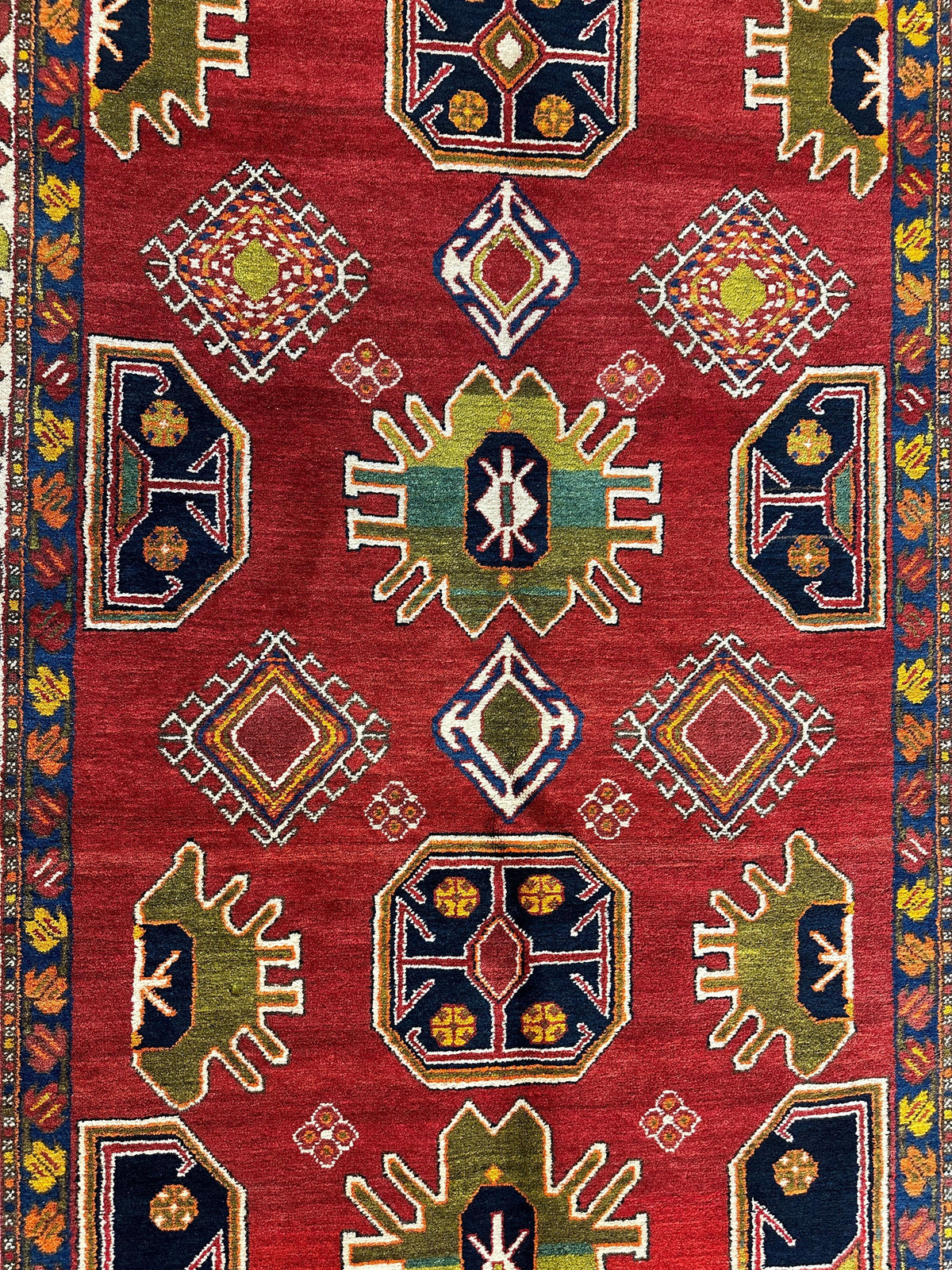 Vintage Persian Meshkin Rug 4'11" x 11', Hand-Knotted Wool, 1950s, view 11