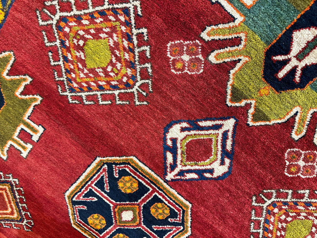 Vintage Persian Meshkin Rug 4'11" x 11', Hand-Knotted Wool, 1950s, view 14