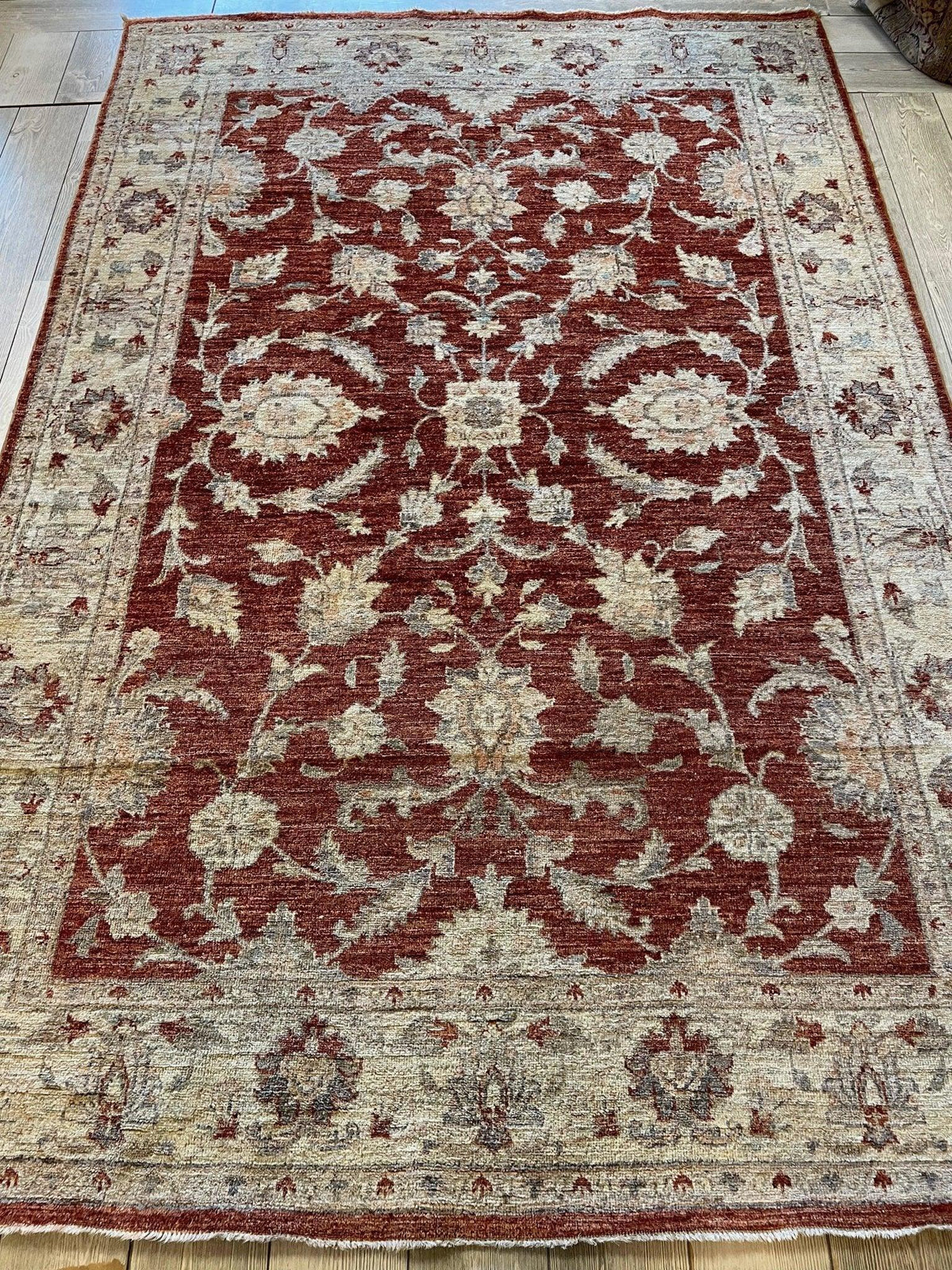 Fine Vintage Pak Oushak Area Rug 6 x 9 ft, view 3