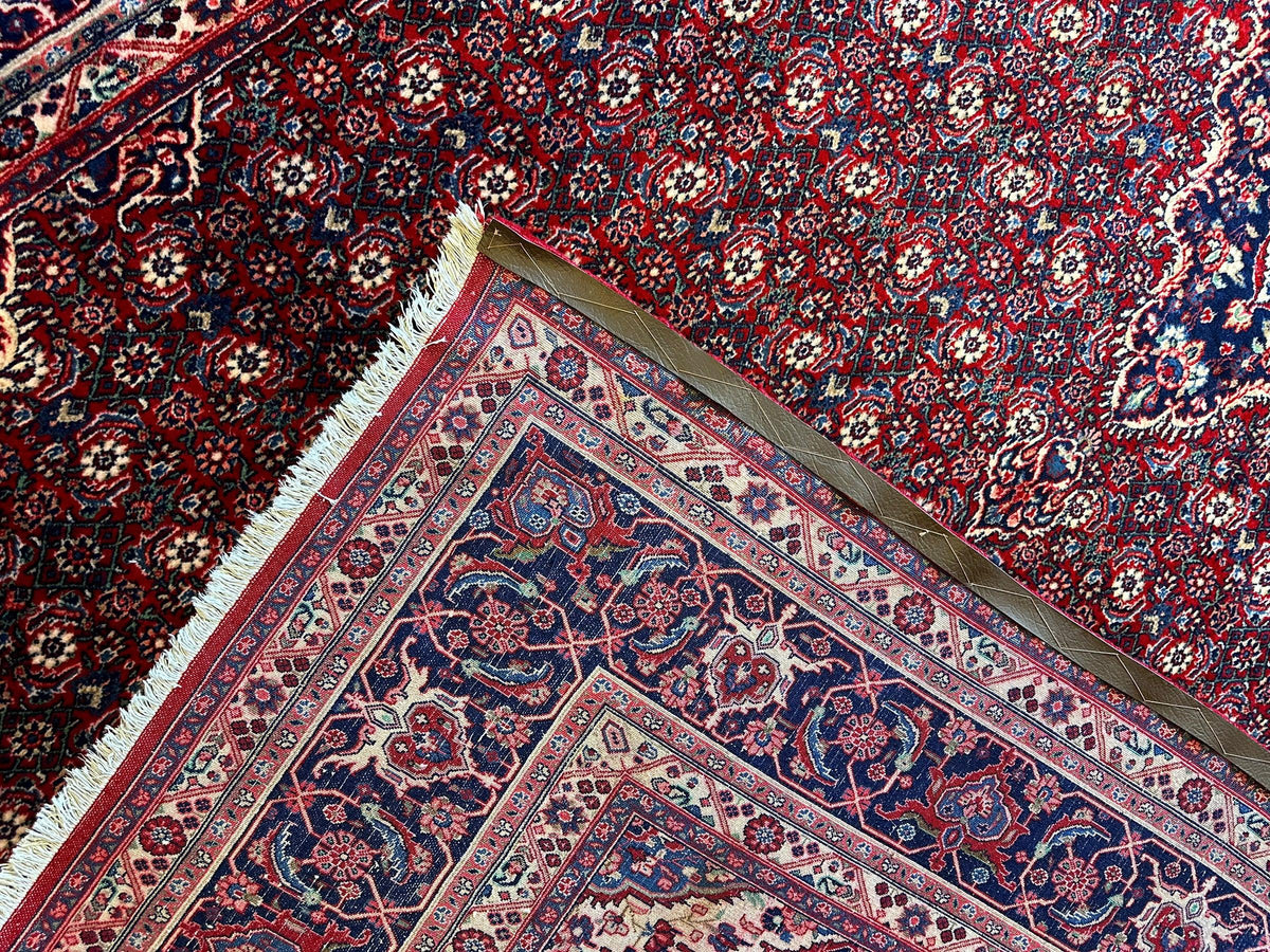 Vintage Persian Moud Rug 8'7" x 14'1", Hand-Knotted Wool, 1950s, view 16