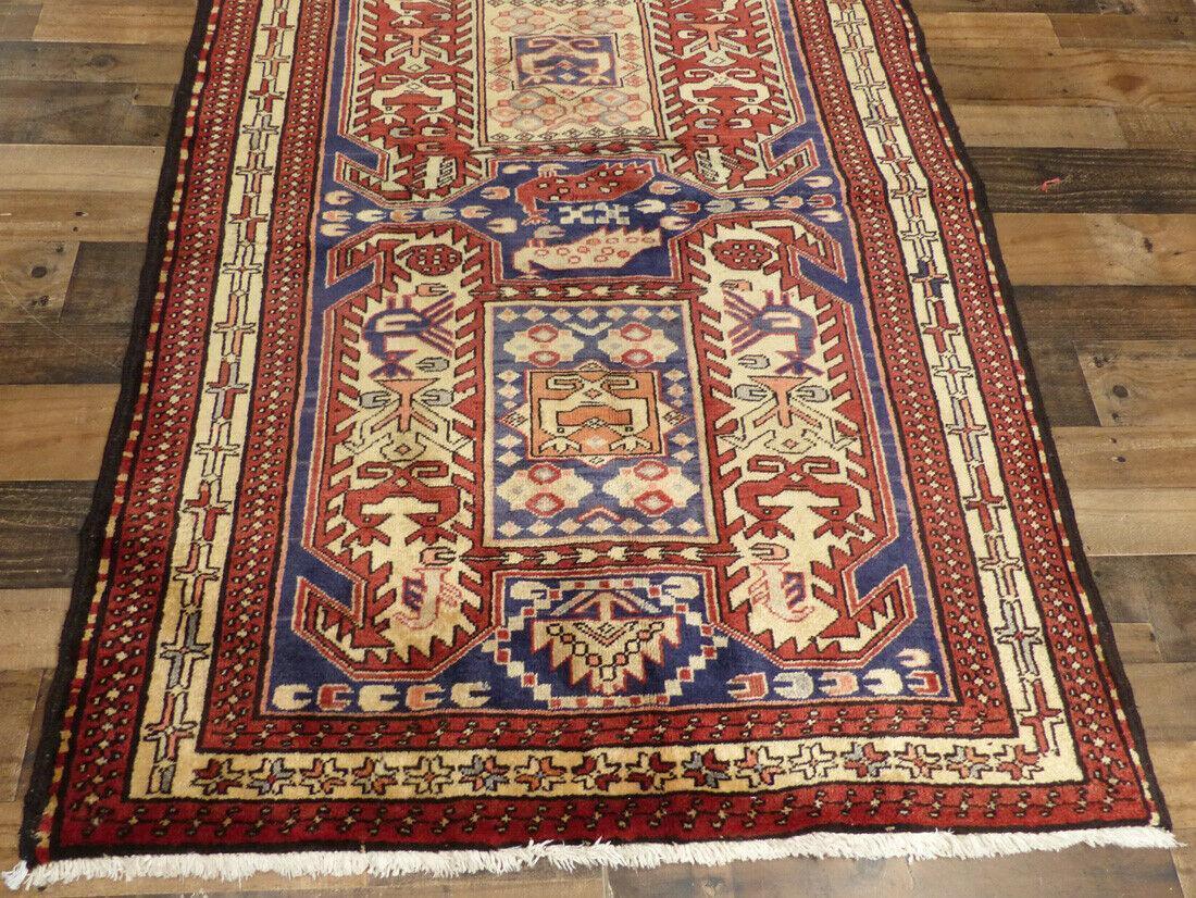 Vintage Persian Meshkin Runner 4' x 10'4", Hand-Knotted Wool, Blue, view 10