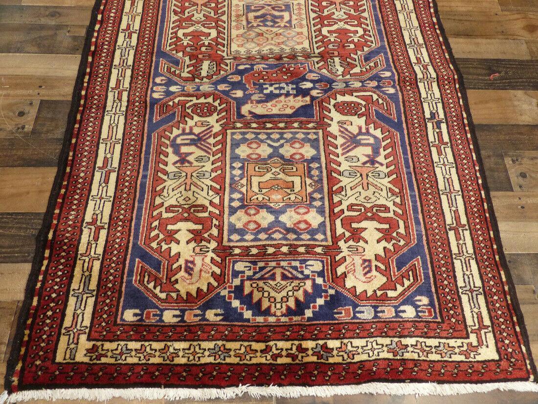 Vintage Persian Meshkin Runner 4' x 10'4", Hand-Knotted Wool, Blue, view 12