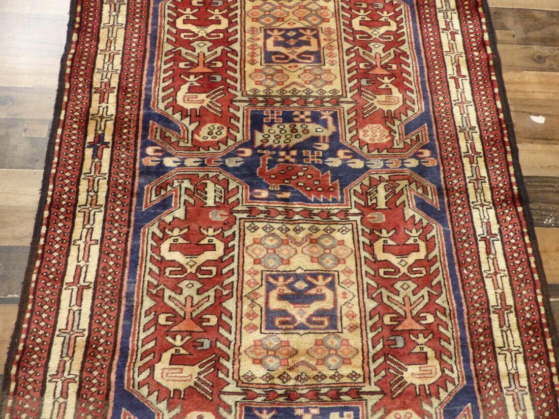 Vintage Persian Meshkin Runner 4' x 10'4", Hand-Knotted Wool, Blue, view 2