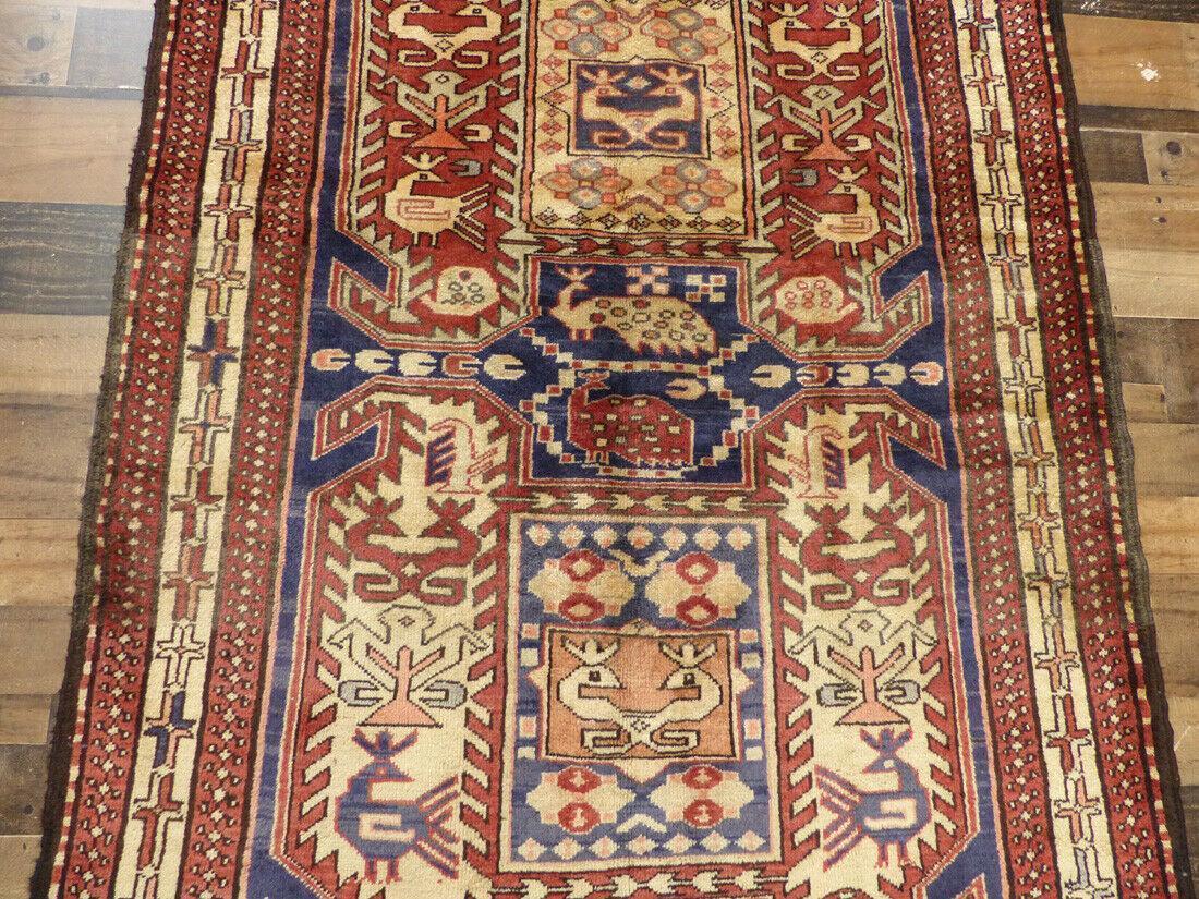 Vintage Persian Meshkin Runner 4' x 10'4", Hand-Knotted Wool, Blue, view 5