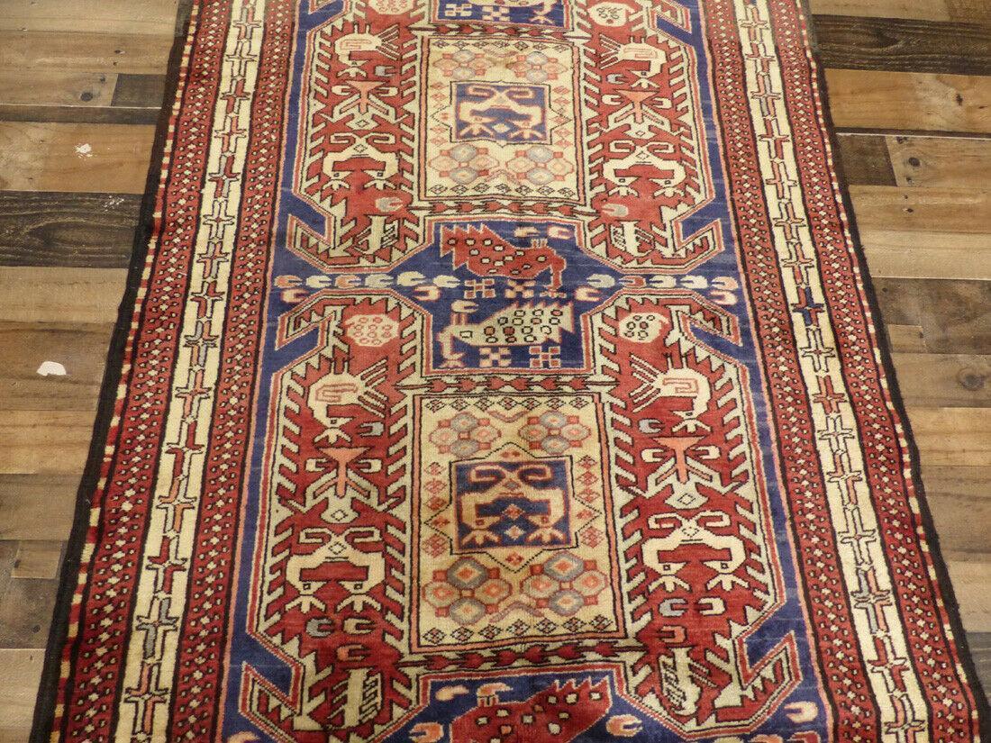 Vintage Persian Meshkin Runner 4' x 10'4", Hand-Knotted Wool, Blue, view 6