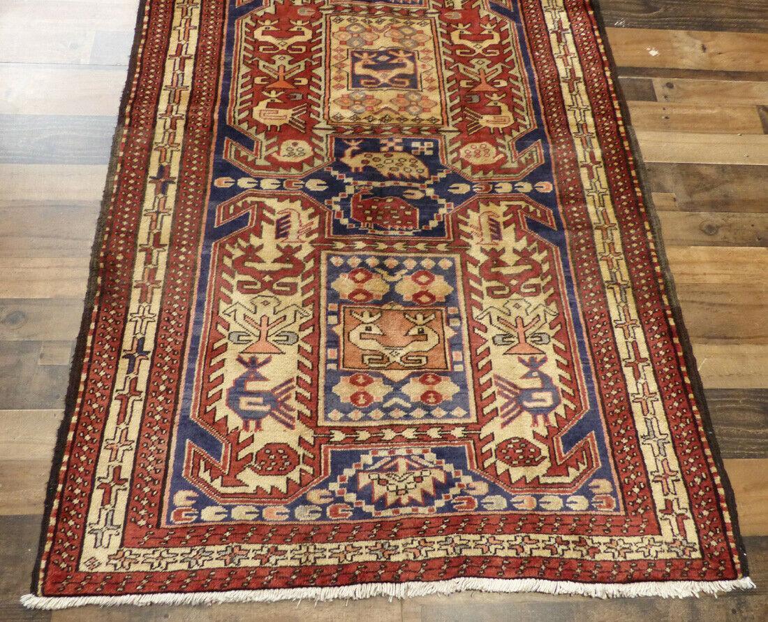 Vintage Persian Meshkin Runner 4' x 10'4", Hand-Knotted Wool, Blue, view 7