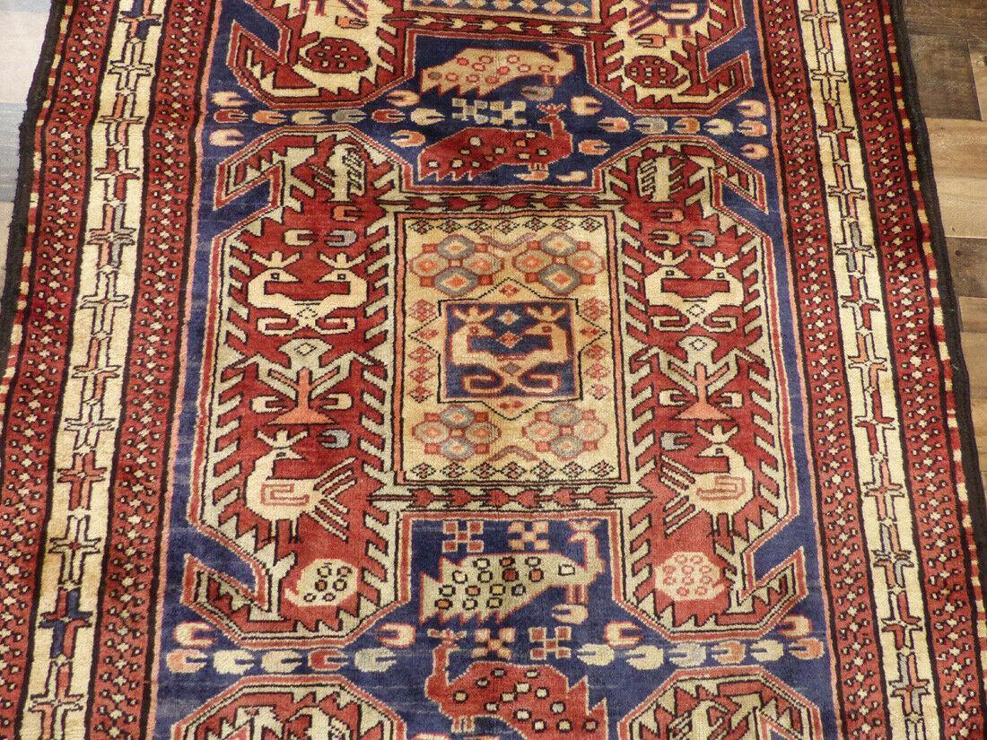 Vintage Persian Meshkin Runner 4' x 10'4", Hand-Knotted Wool, Blue, view 8