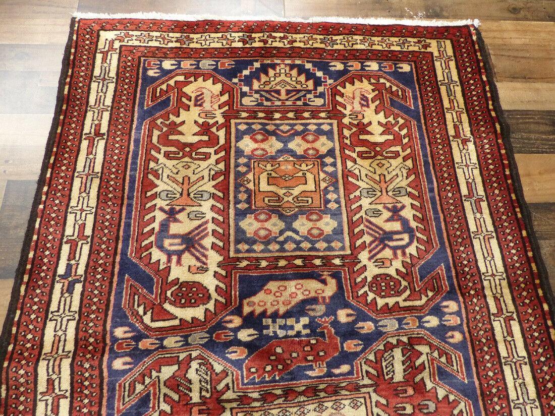 Vintage Persian Meshkin Runner 4' x 10'4", Hand-Knotted Wool, Blue, view 9