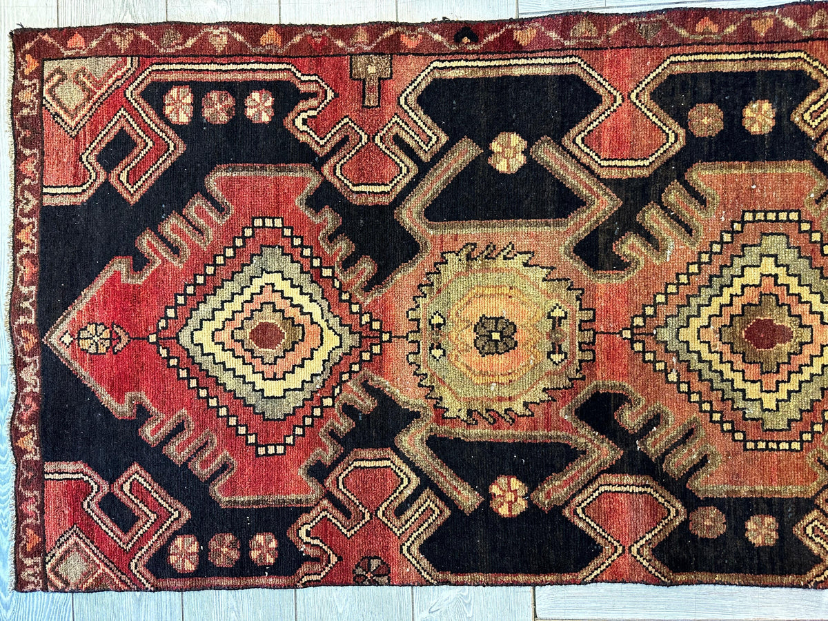 Antique Persian Luri Runner 2'6" x 9'10", Hand-Knotted Wool, Orange, view 5