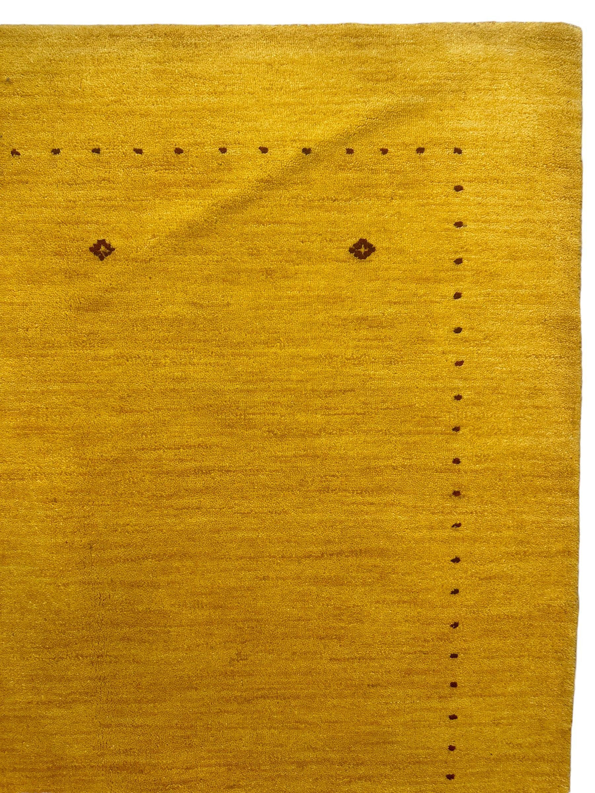 Indian Gabbeh Rug 4x6, Gold, Hand-Knotted Wool & Bamboo Silk, view 5