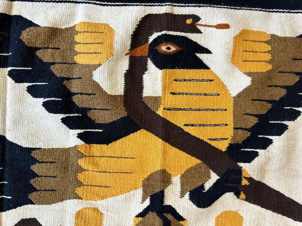 Vintage Zapotec Rug 4'4" x 6'6", Hand-Woven Wool, 1990s, view 2