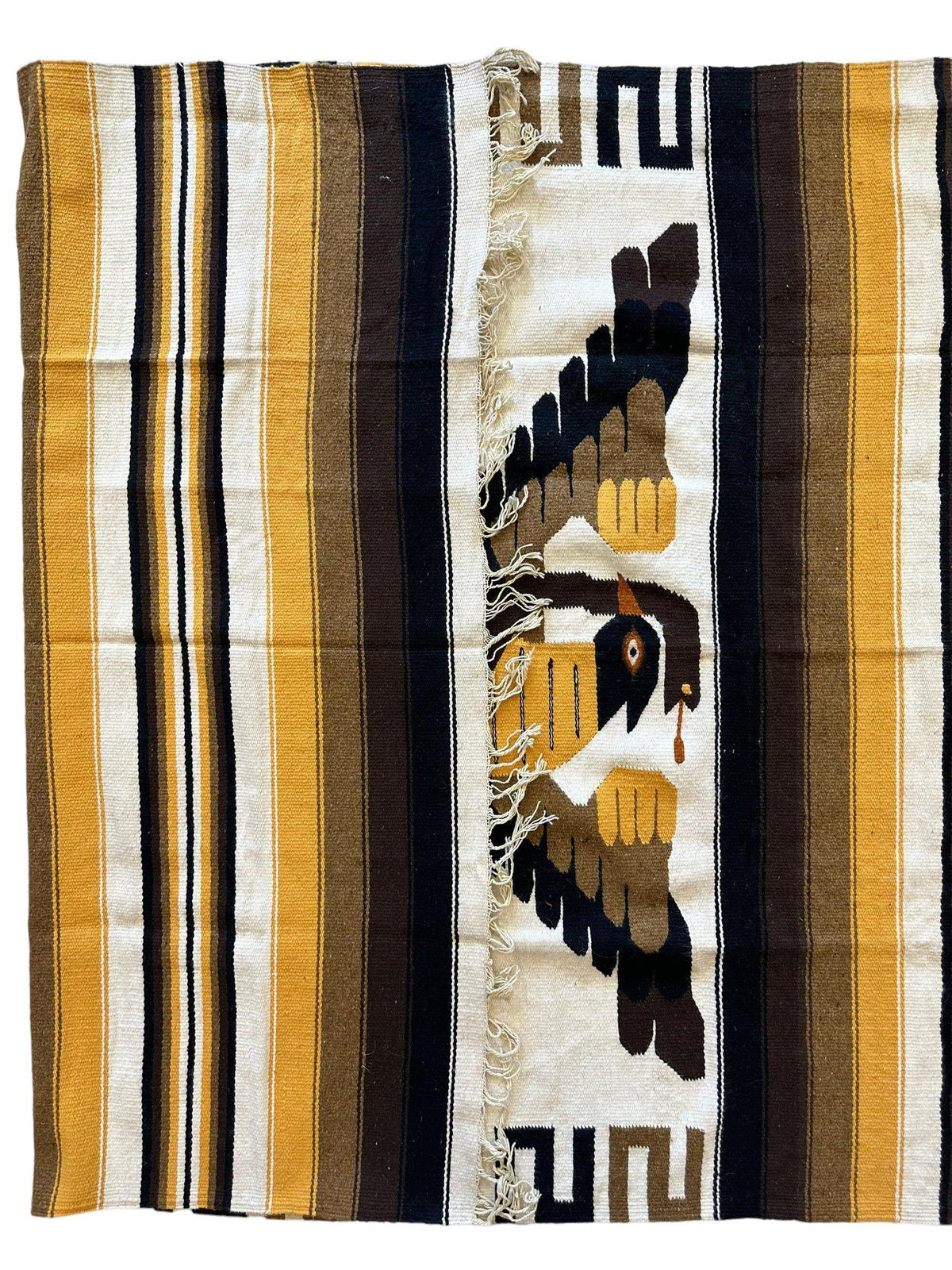 Vintage Zapotec Rug 4'4" x 6'6", Hand-Woven Wool, 1990s, view 6