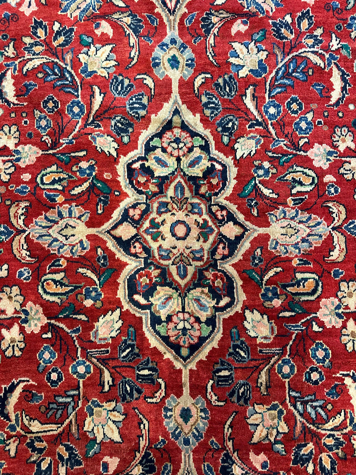 Vintage Persian Mahal Rug 10' x 12'10", Hand-Knotted Wool, 1950s, view 12