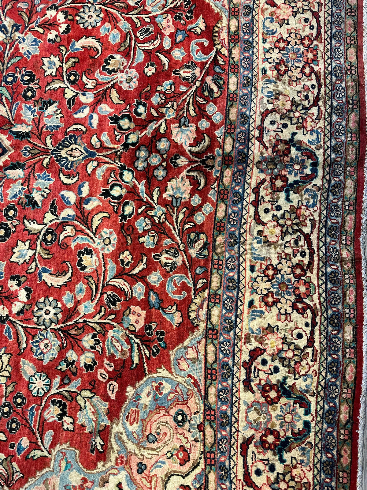 Vintage Persian Mahal Rug 10' x 12'10", Hand-Knotted Wool, 1950s, view 15