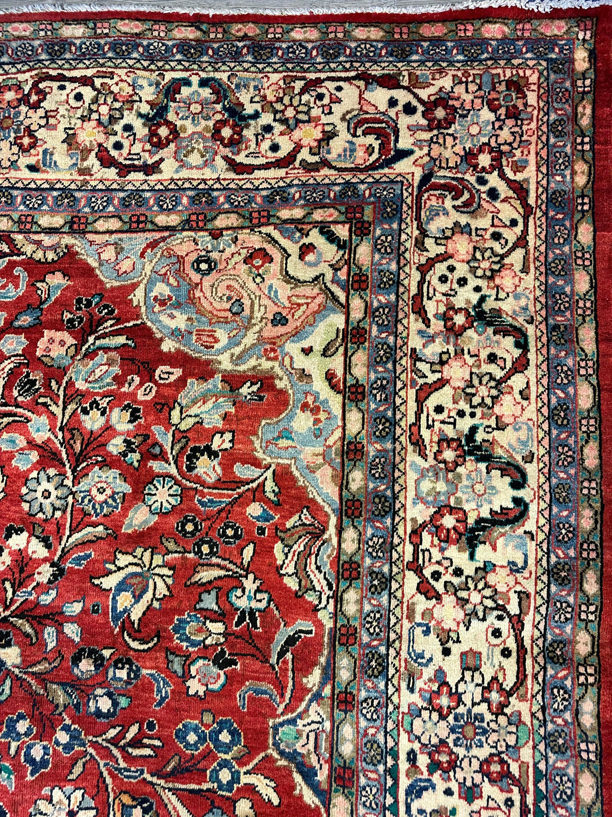 Vintage Persian Mahal Rug 10' x 12'10", Hand-Knotted Wool, 1950s, view 16