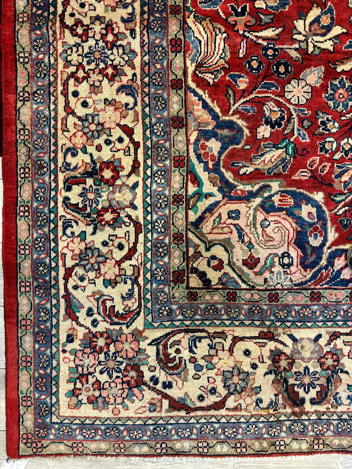Vintage Persian Mahal Rug 10' x 12'10", Hand-Knotted Wool, 1950s, view 18