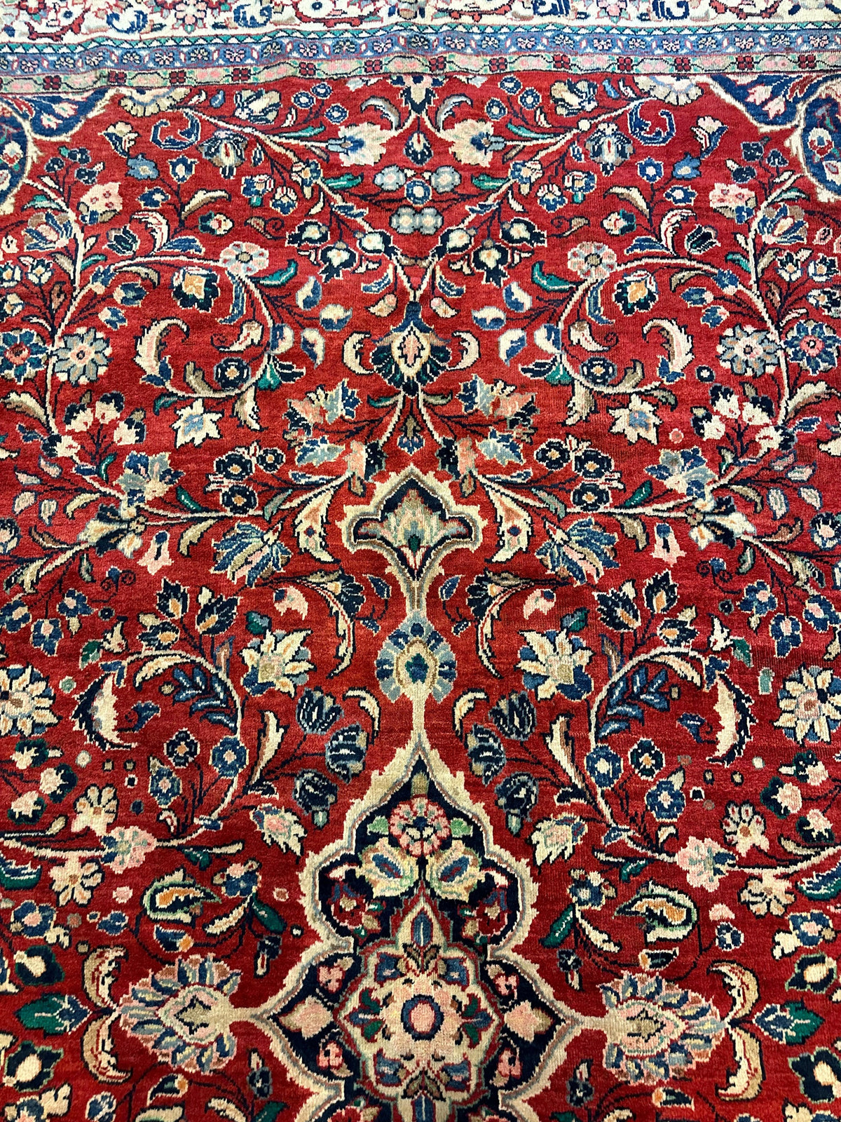 Vintage Persian Mahal Rug 10' x 12'10", Hand-Knotted Wool, 1950s, view 19