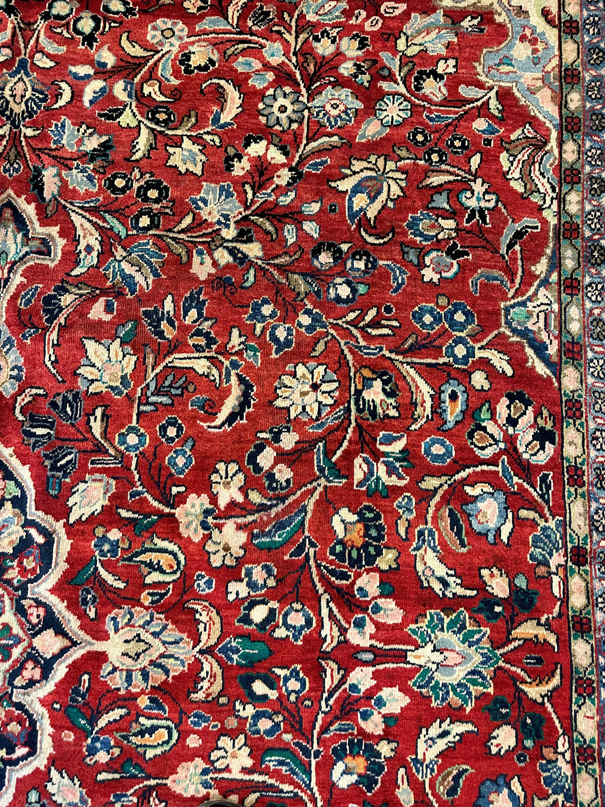 Vintage Persian Mahal Rug 10' x 12'10", Hand-Knotted Wool, 1950s, view 8