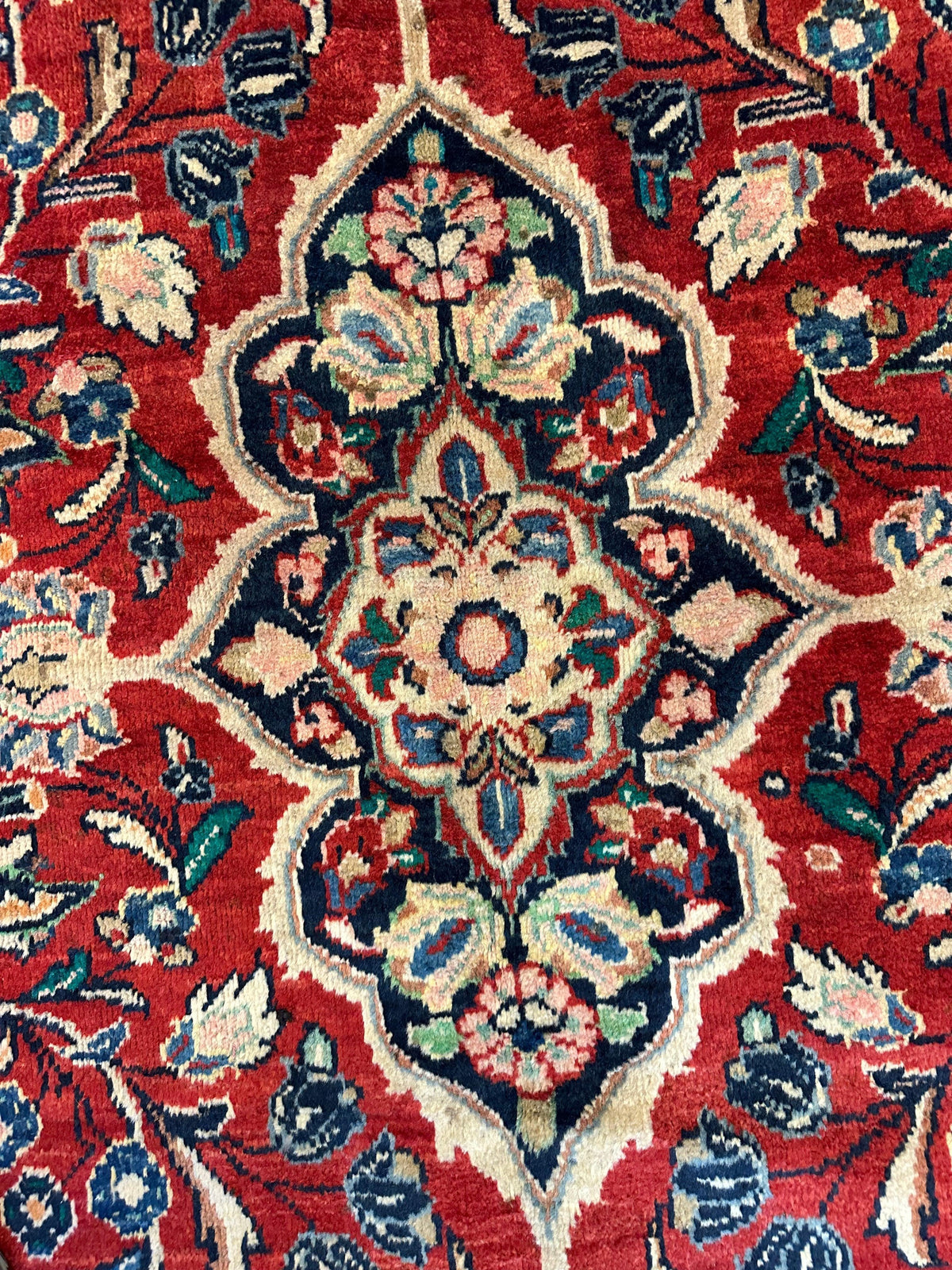 Vintage Persian Mahal Rug 10' x 12'10", Hand-Knotted Wool, 1950s, view 9