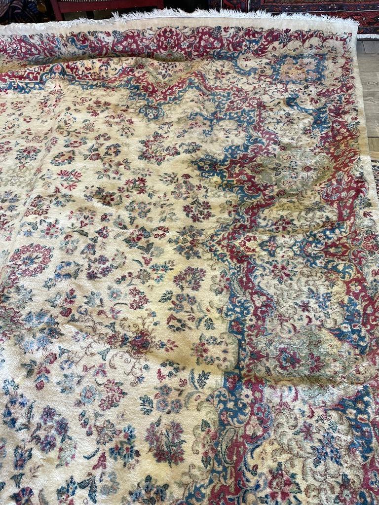 Vintage Persian Kerman Rug 10' x 13', Hand-Knotted Wool, 1930s, view 5