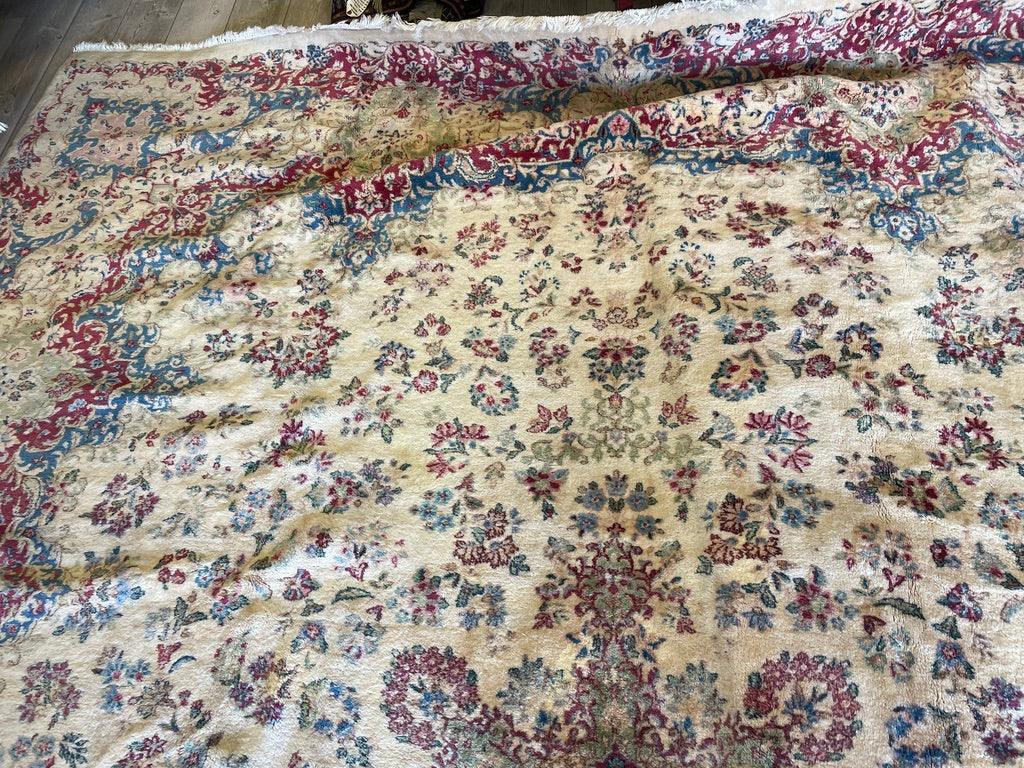 Vintage Persian Kerman Rug 10' x 13', Hand-Knotted Wool, 1930s, view 6